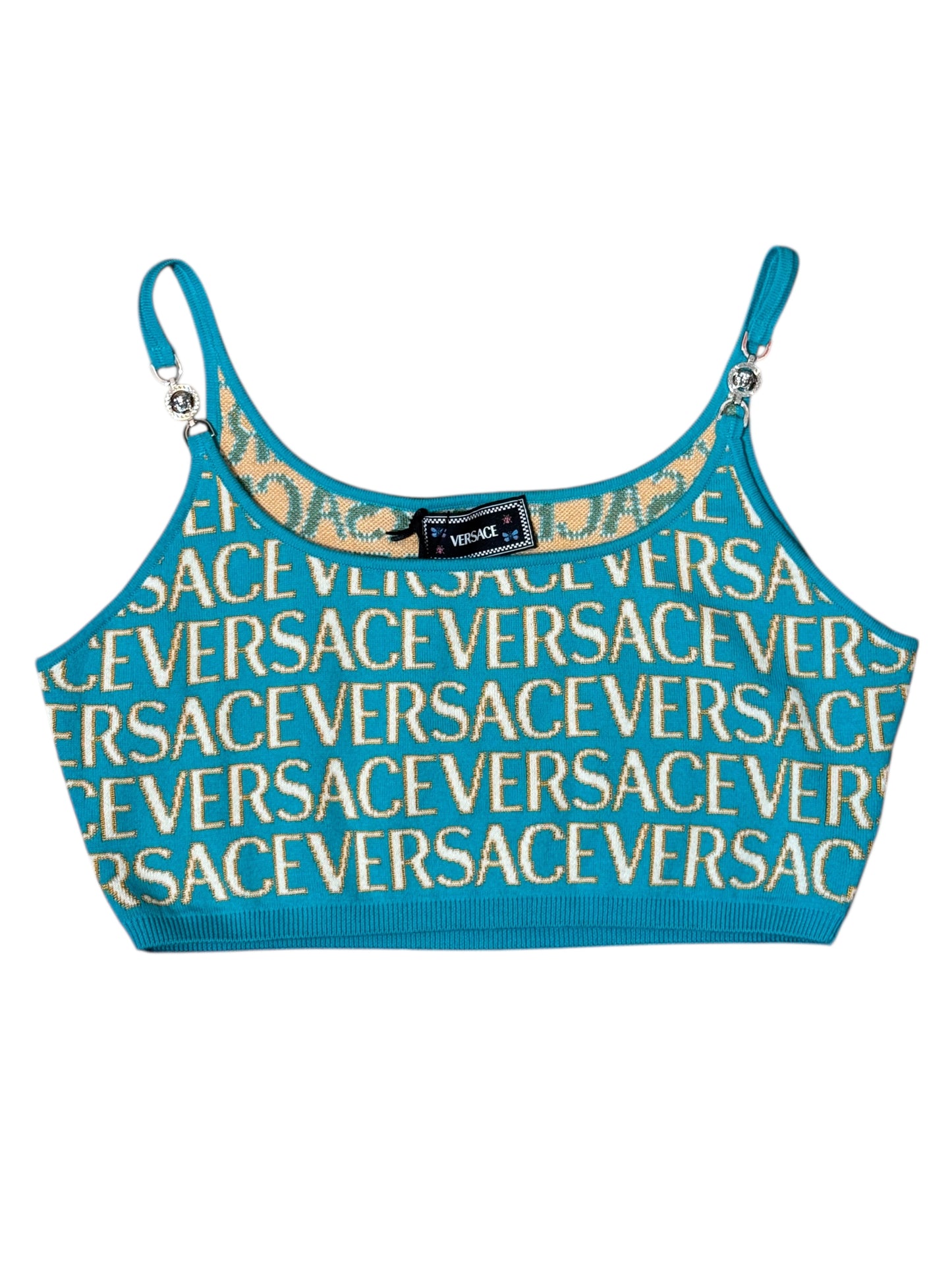Top VERSACE Donna – Taglia IT 44 – Logo All Over