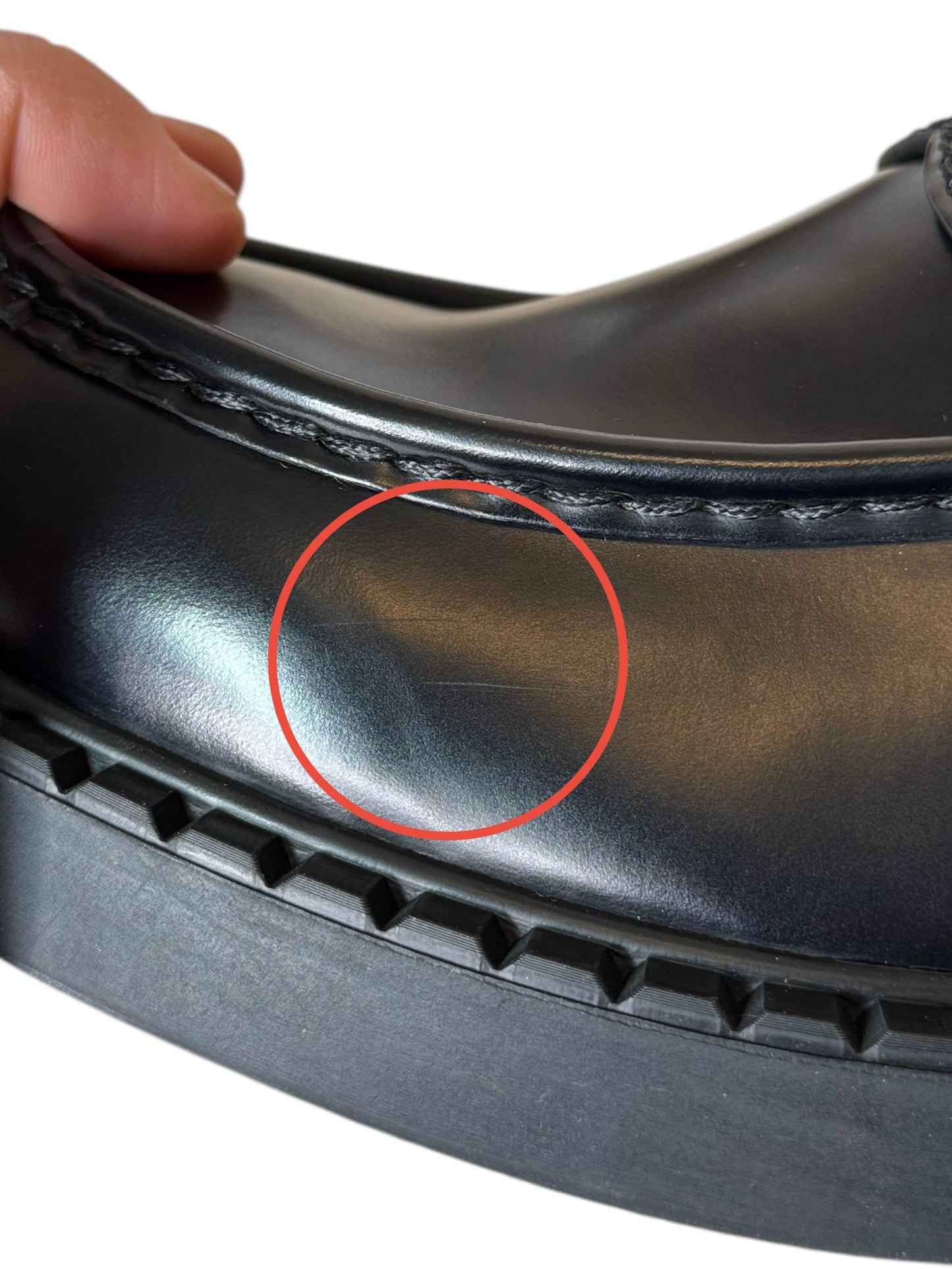 Mocassini Prada Monolith in pelle nera – Taglia 43