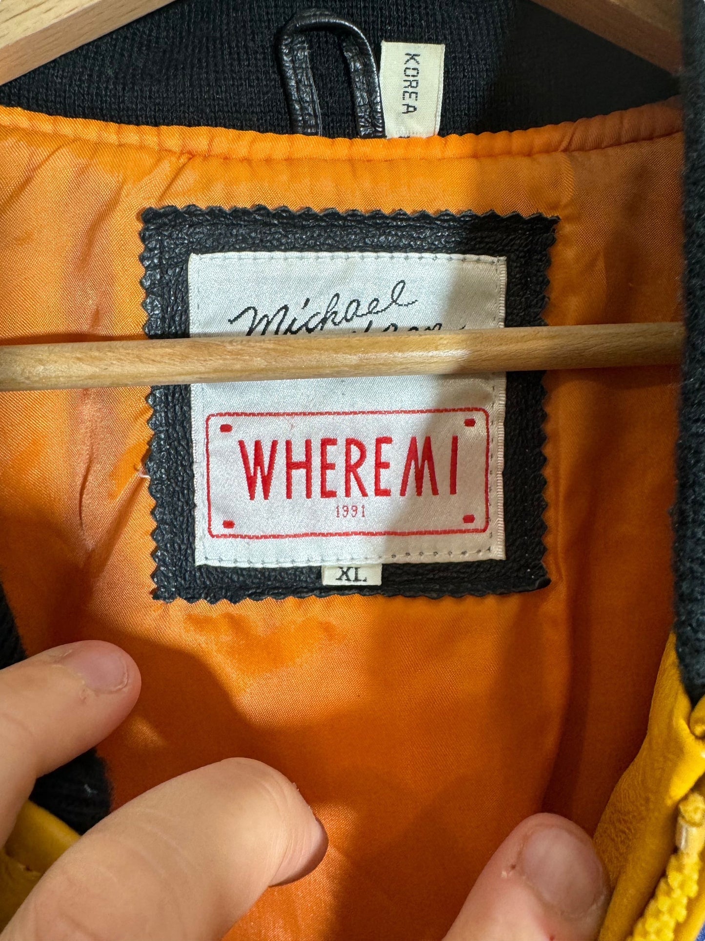 Giacca in pelle vintage Michael Hoban (XL)