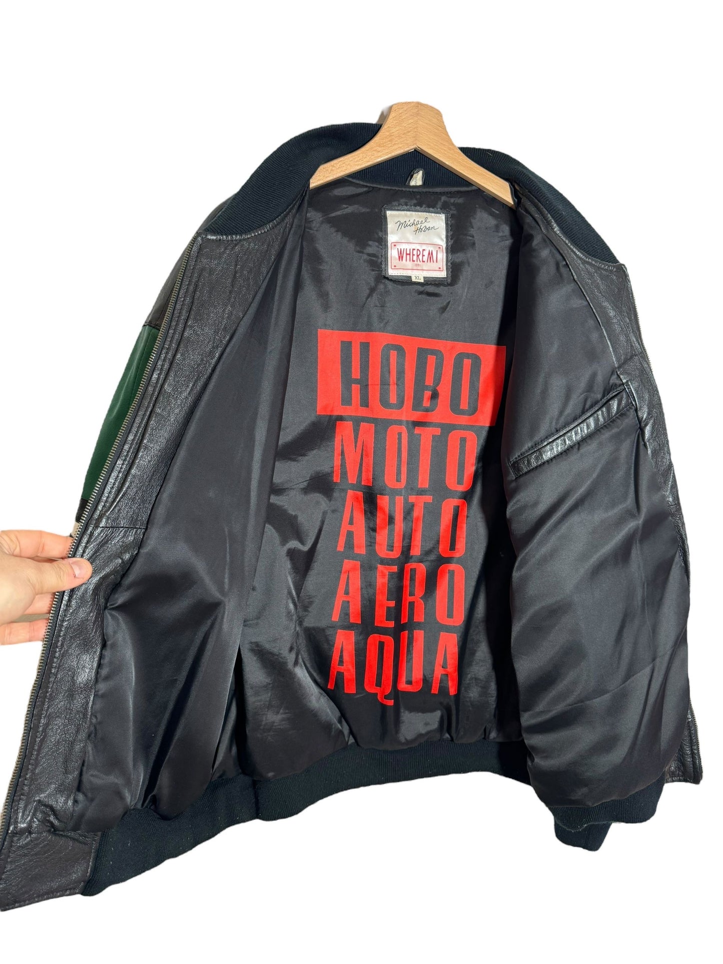 Giacca in pelle vintage Michael Hoban (XL)