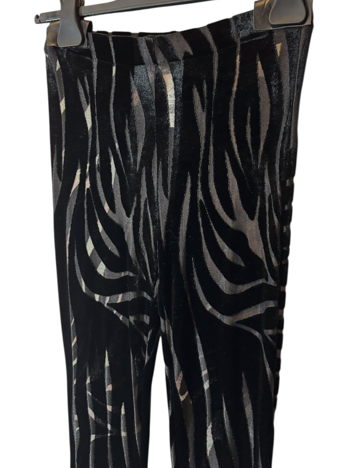 Pantaloni VERSACE Donna Flare Velvet Effetto Zebra – Taglia 38 IT – Made in Italy