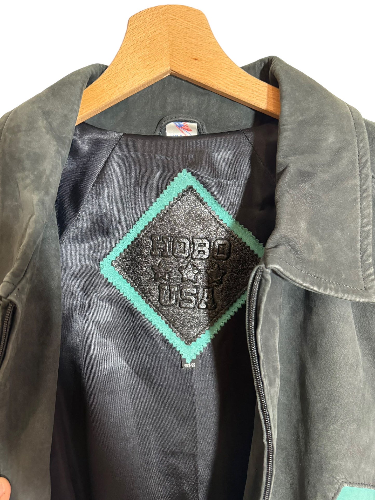 Giacca in pelle vintage Michael Hoban (XL)