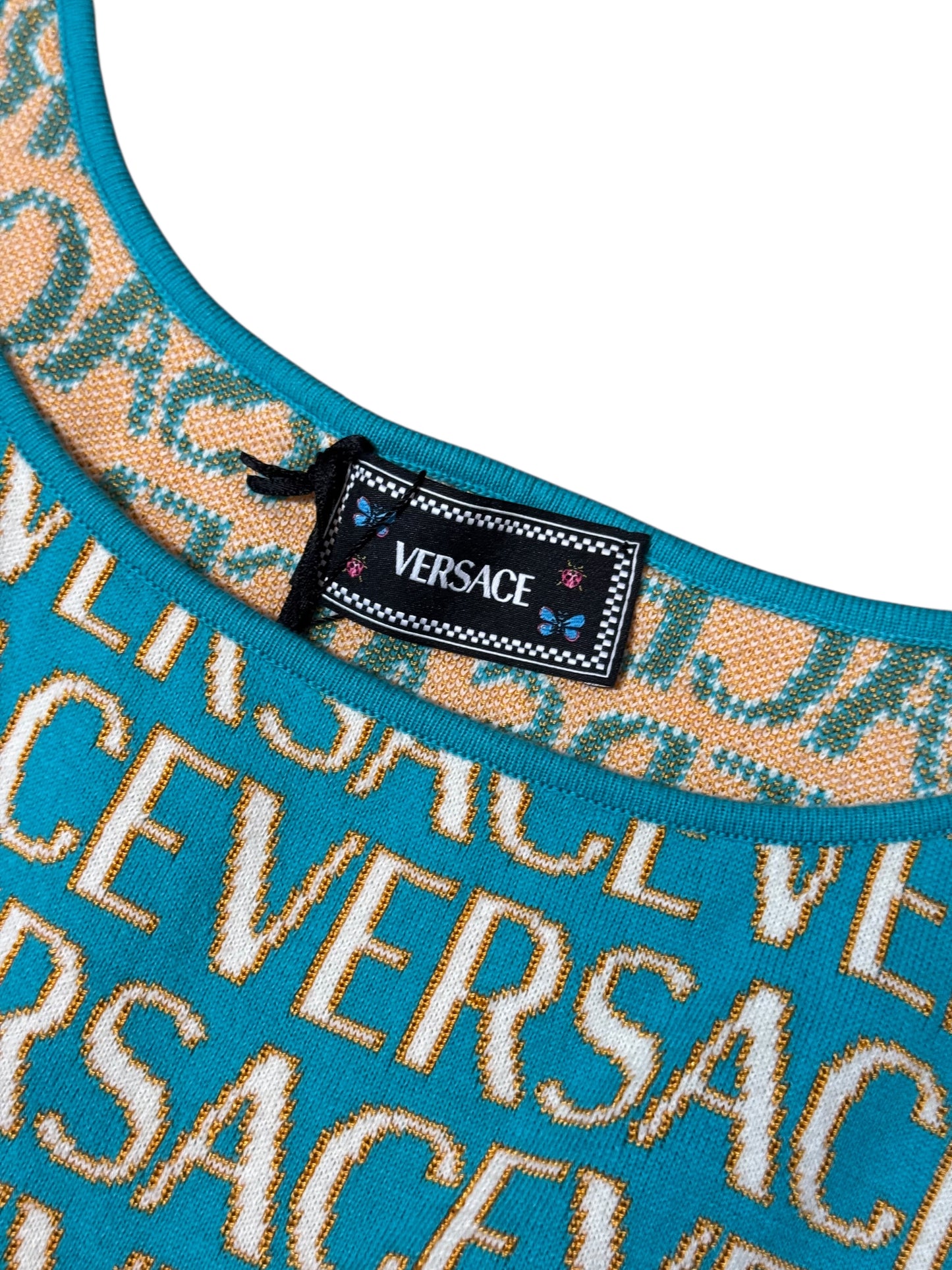 Top VERSACE Donna – Taglia IT 44 – Logo All Over