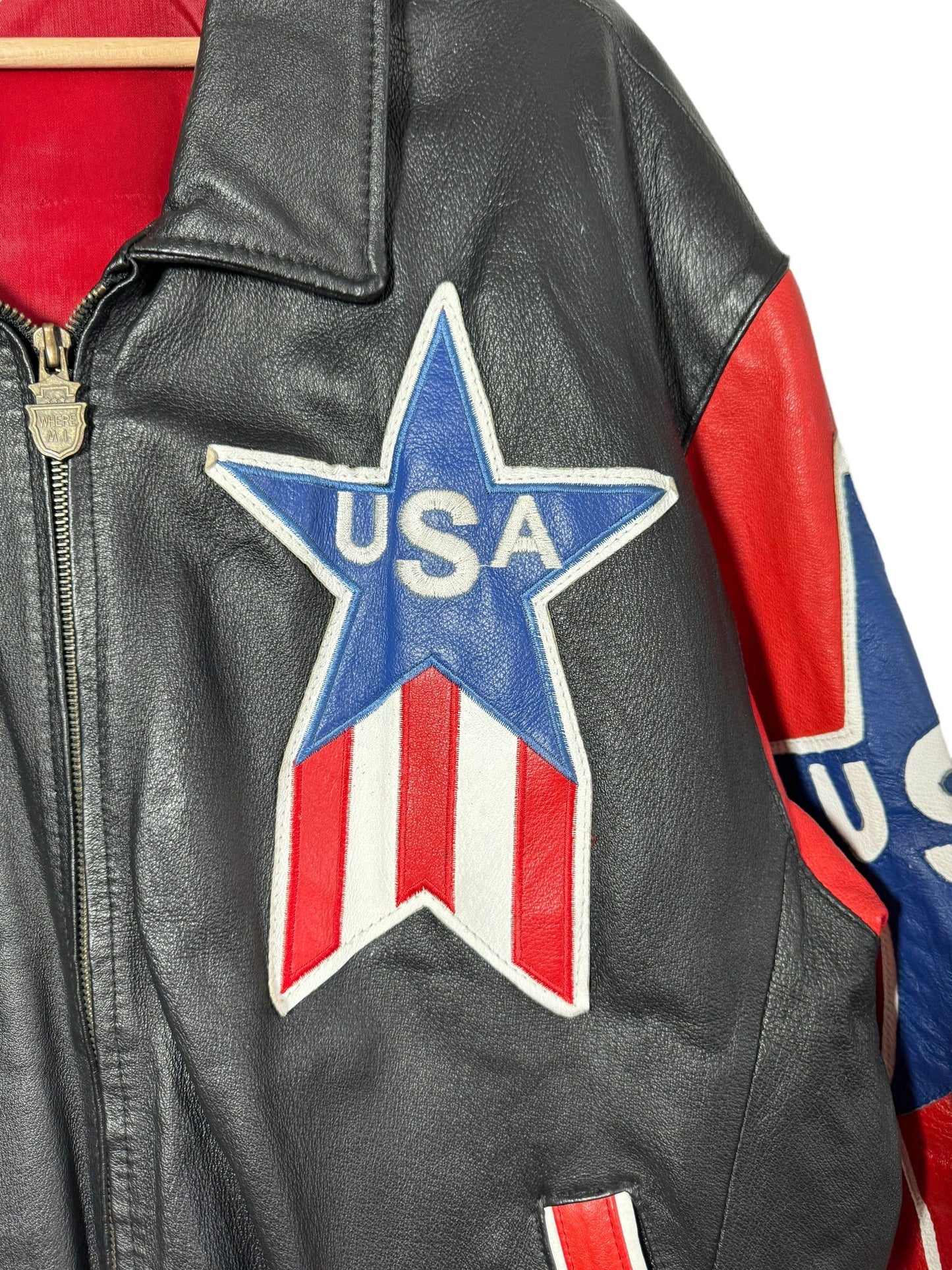 Giacca in pelle vintage Michael Hoban (XL)