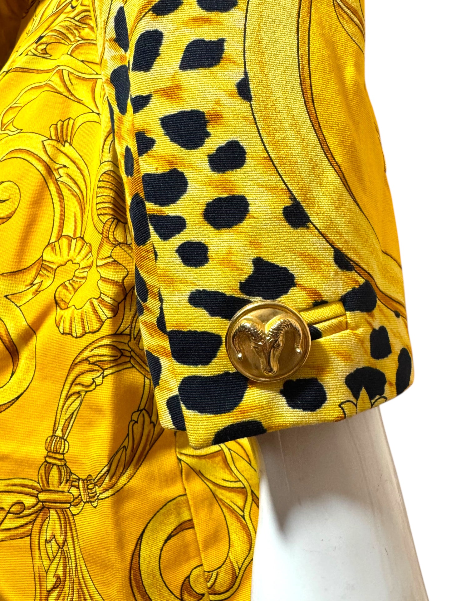 Completo vintage Istante by Gianni Versace anni ’90 – Giacca + Gonna con stampa barocca e animalier