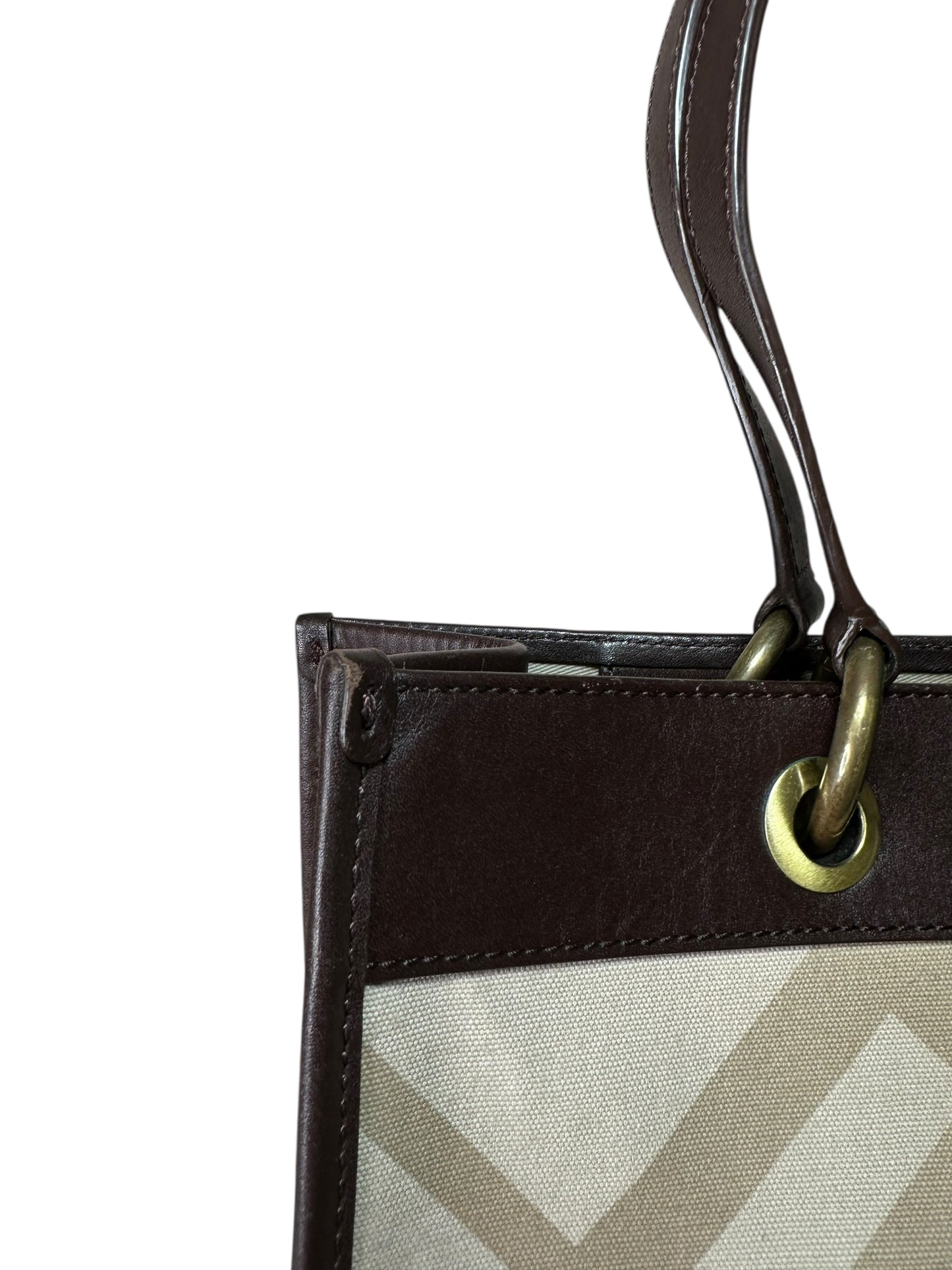 Burberry borsa vintage in tela e pelle