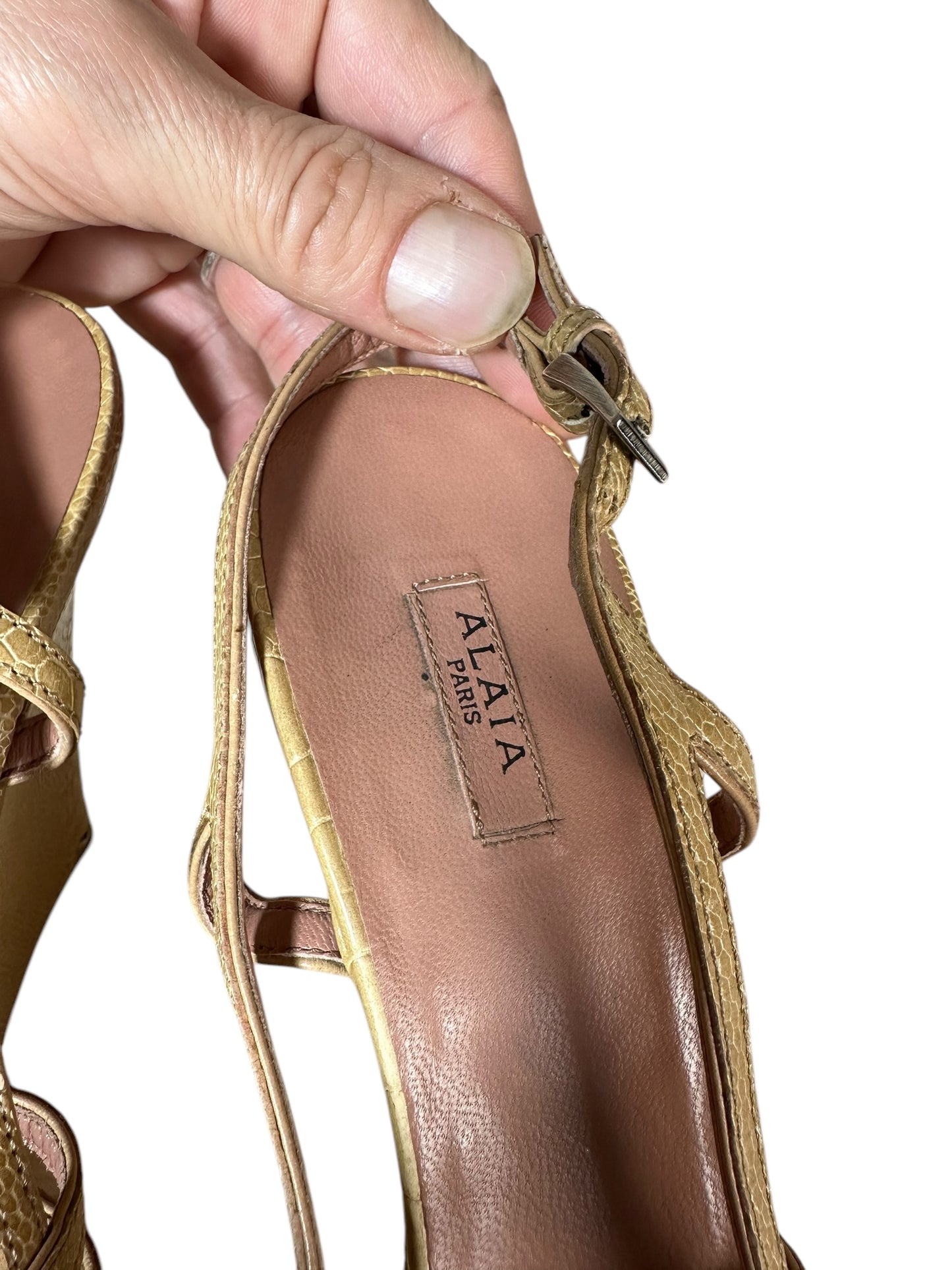 Alaïa sandalo in pelle intrecciata (40)