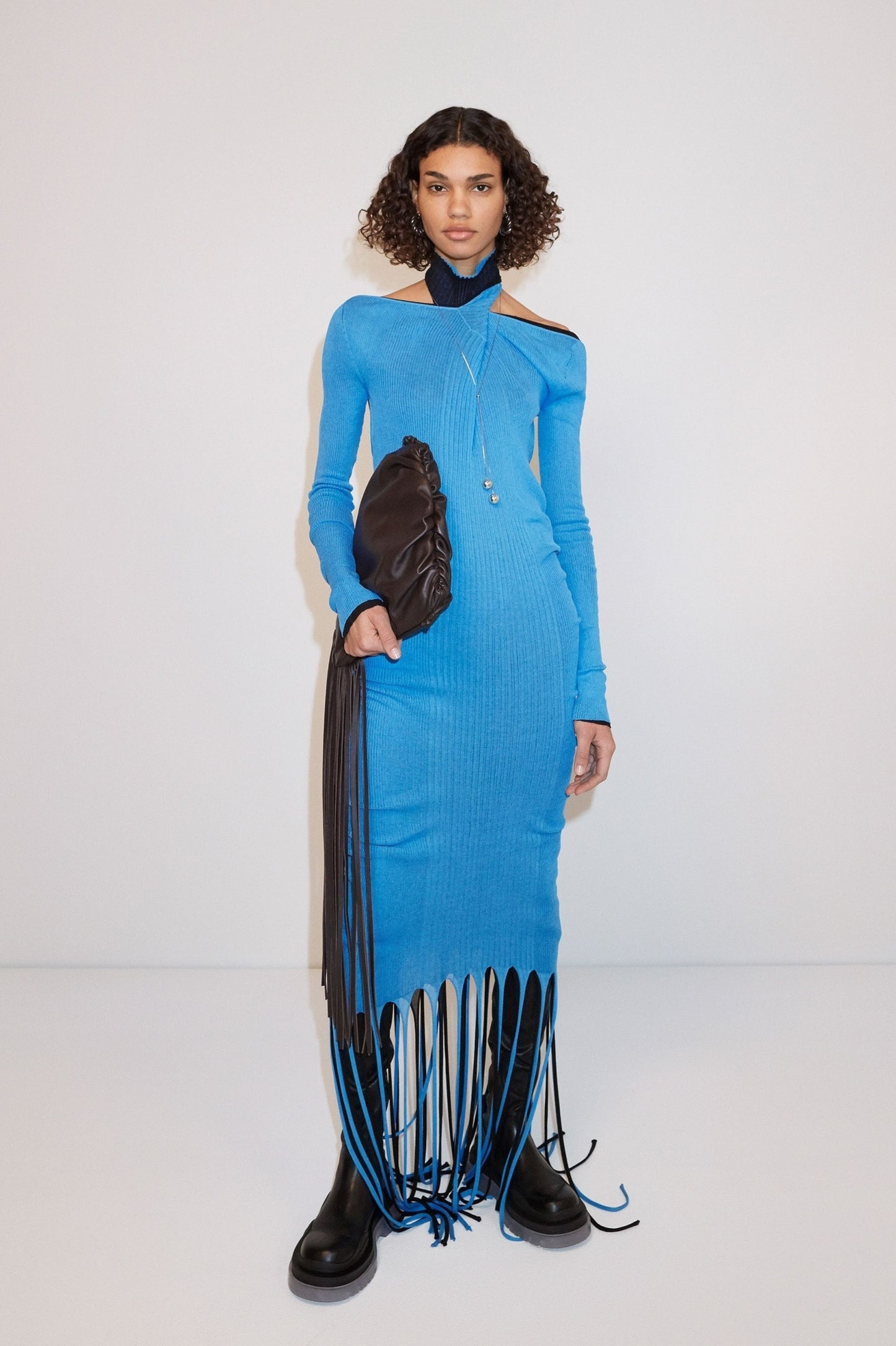 Bottega Veneta abito con frange pre-fall 2020 taglia M
