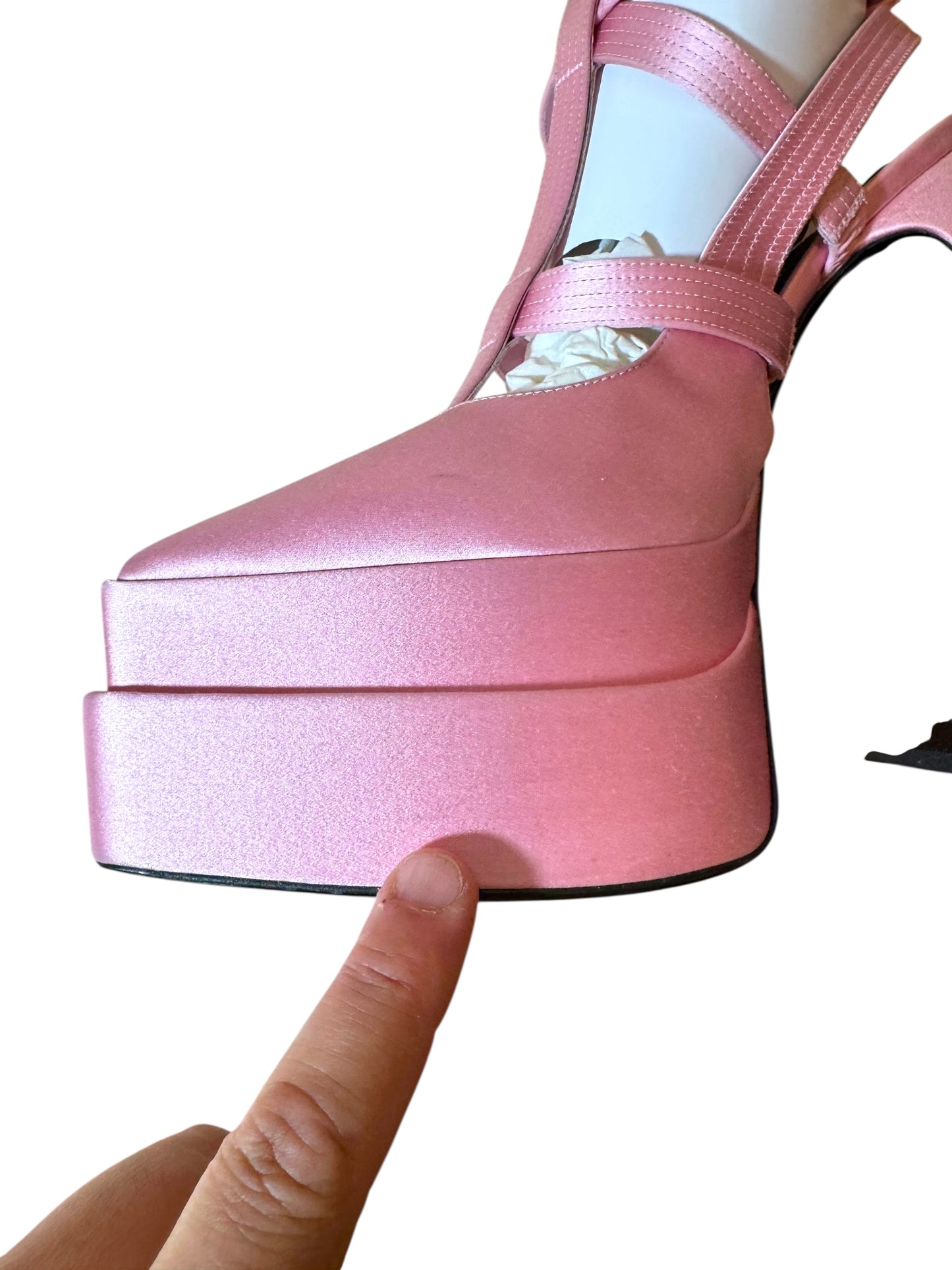 Sandali platform Versace in raso rosa – Modello Medusa Aevitas – Taglia 38 – Made in Italy