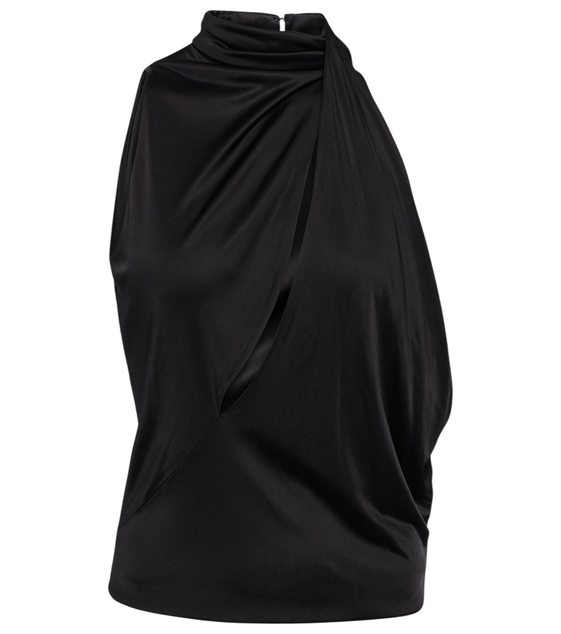 Versace Top Nero Asimmetrico Cut-Out Drappeggiato - Taglia 40 - Nuovo