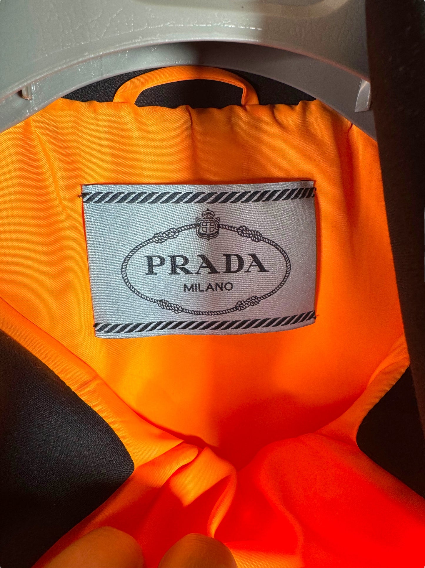 Gilet Donna Prada Arancione in Nylon Imbottito