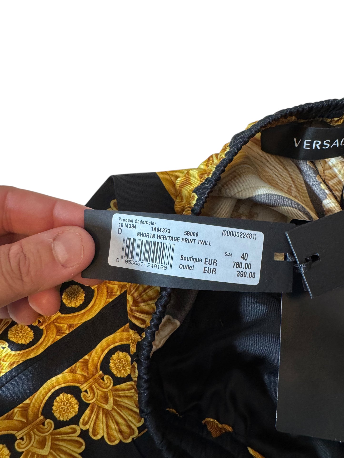 Shorts Versace Donna Heritage Print Twill – Taglia 40 – Nuovi con Cartellini