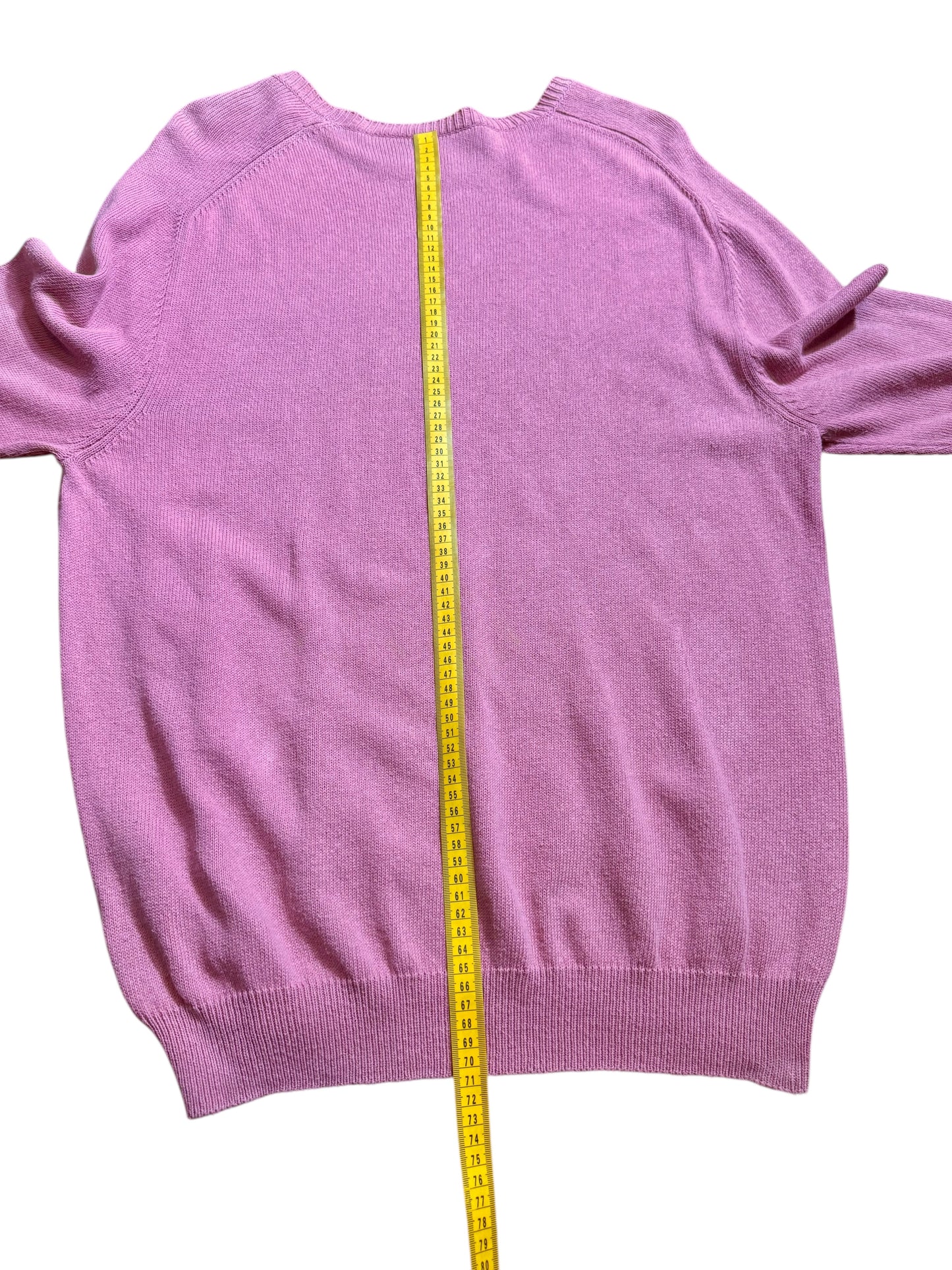 Maglione Etro Milano rosa 100% cotone ricamo logo taglia XL