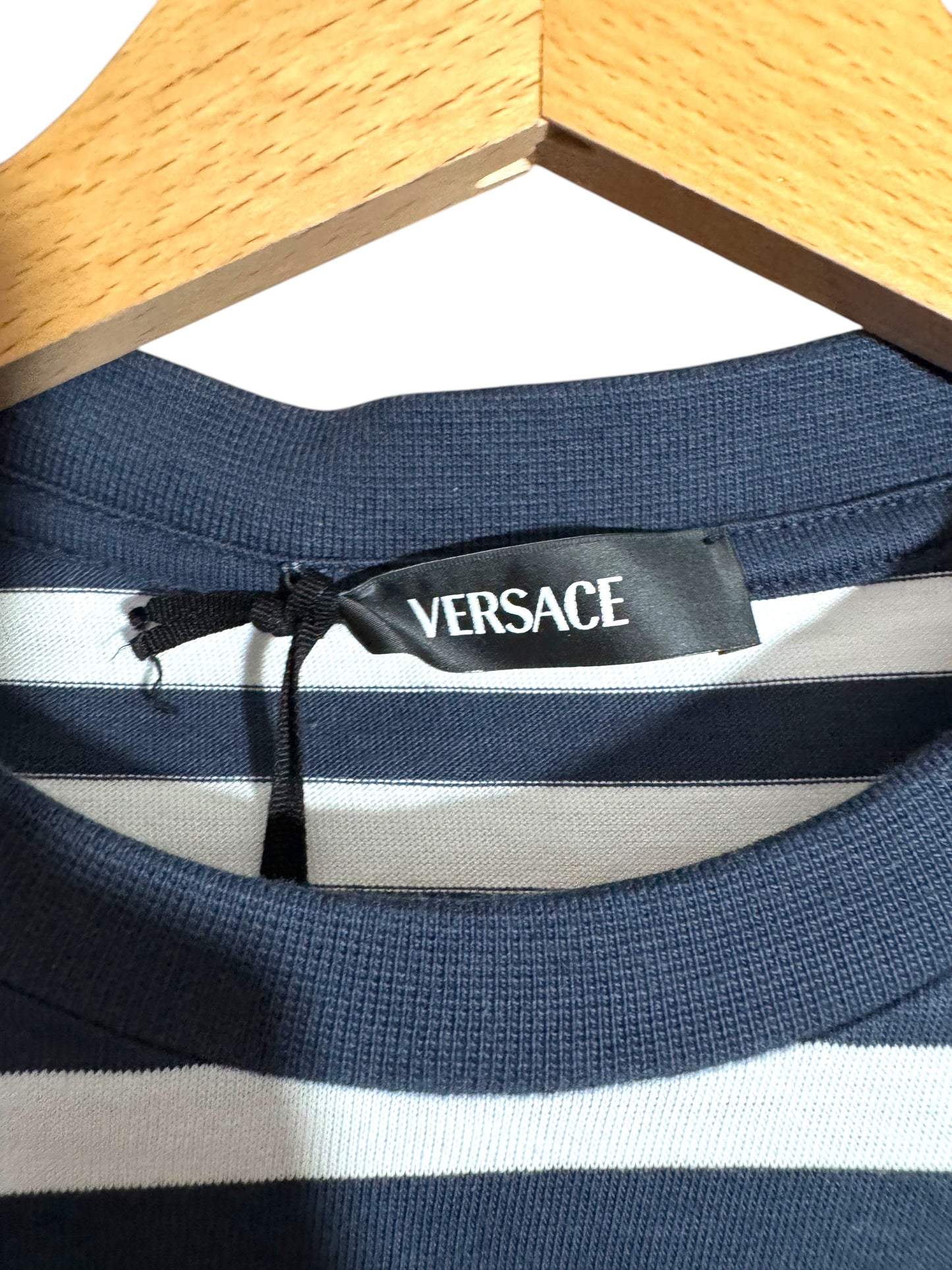 T-shirt Versace a righe marinare con logo - Taglia 40 IT