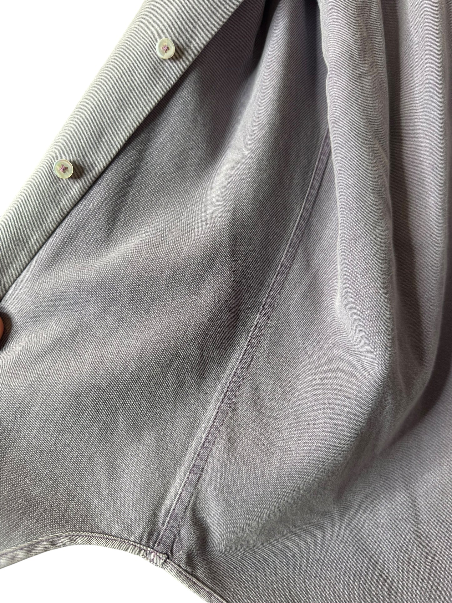 Loro Piana Camicia Uomo Cotone Soft Grigio L/XL – Bottoni Madreperla