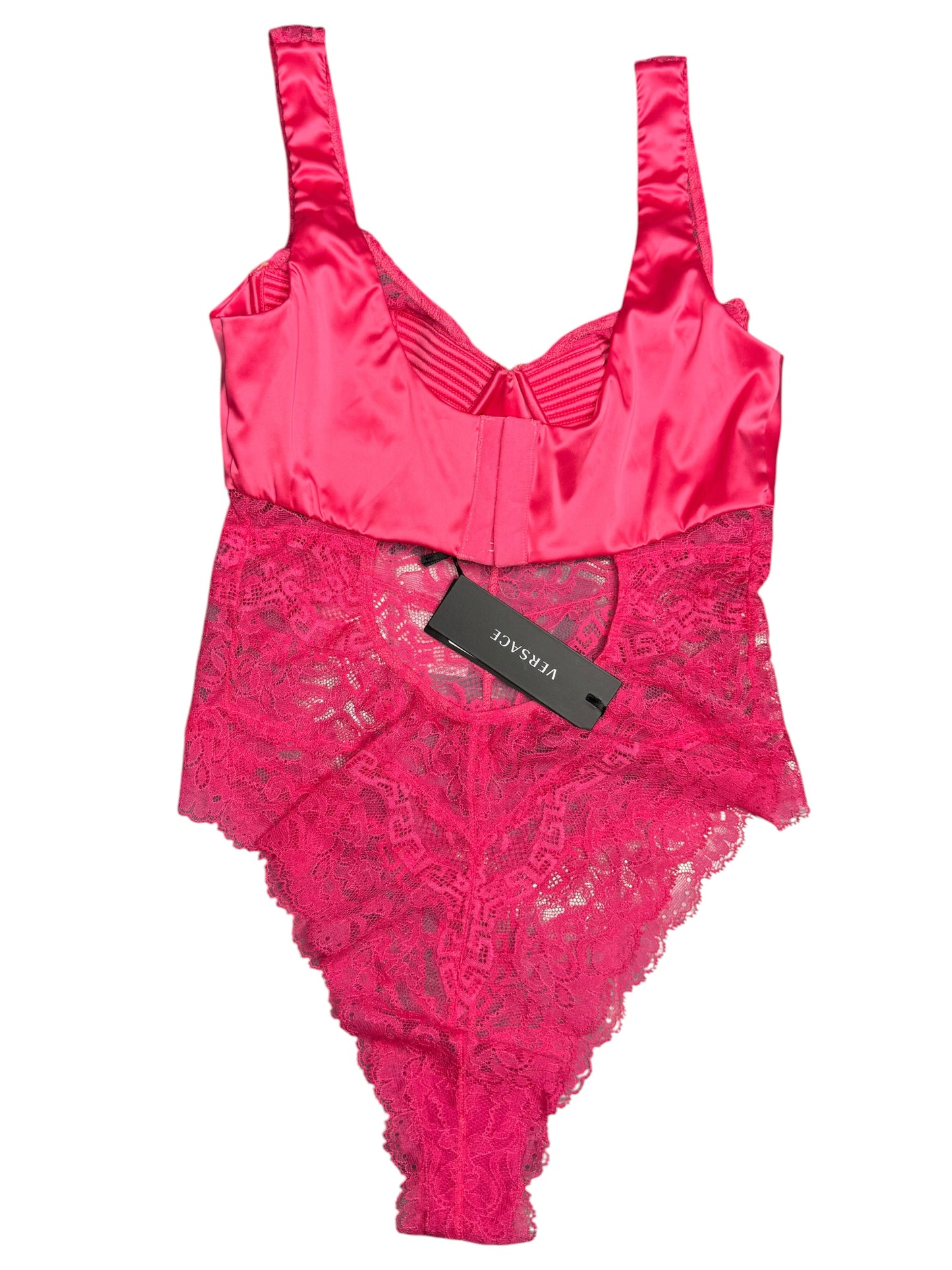 Versace Body Lingerie Pizzo Greca Fucsia Nuovo Con Etichette Made In Italy — foto 6