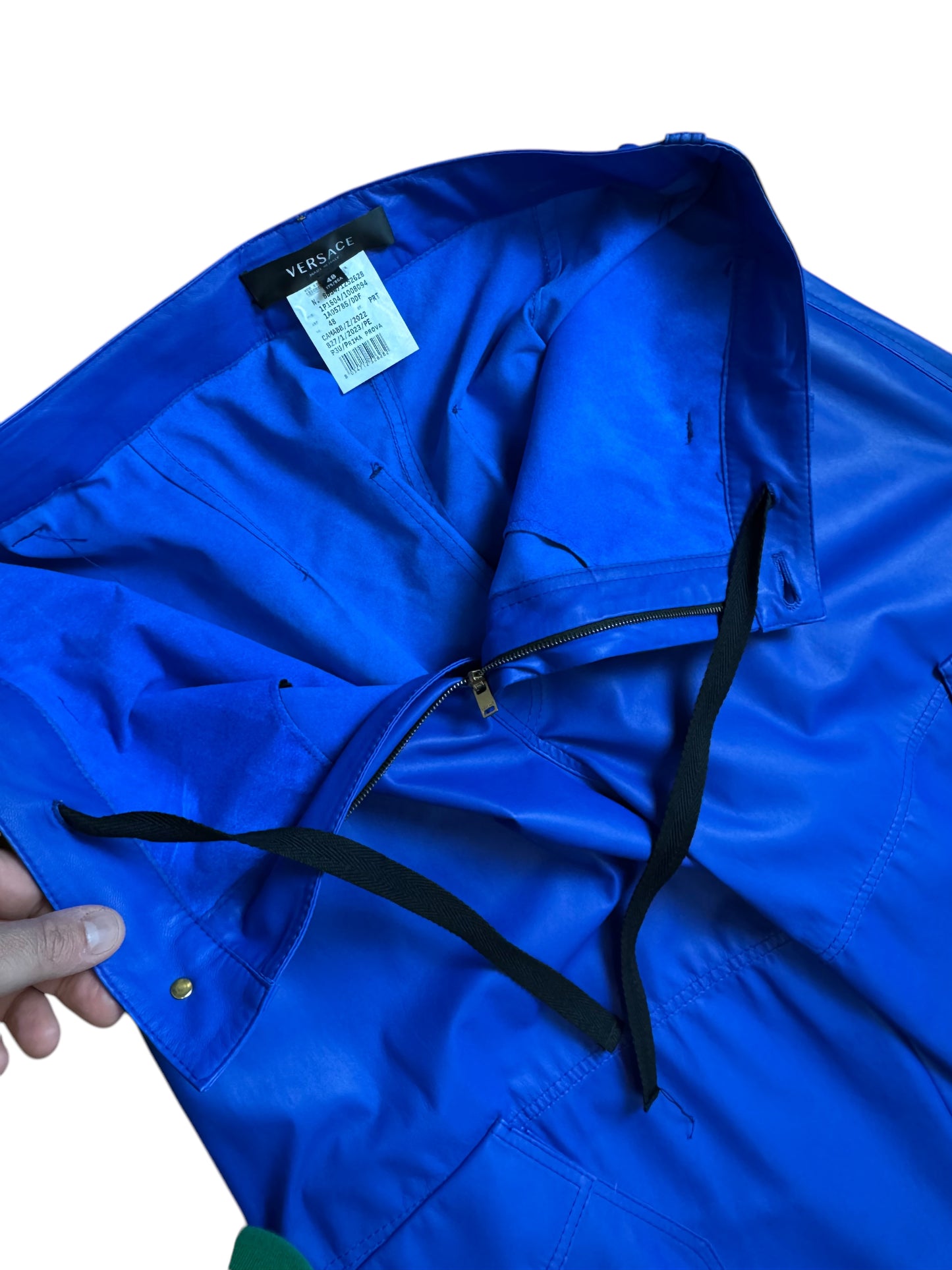 Pantaloni Cargo in Pelle Versace - Blu Elettrico - Taglia 48