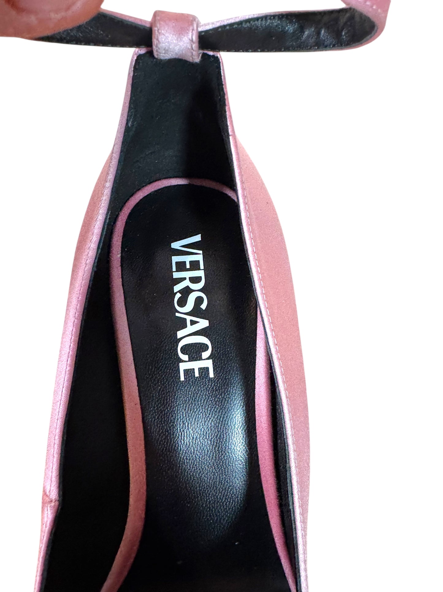 Decolleté Platform VERSACE Aevitas in Raso Rosa con Charm Medusa – Taglia 38