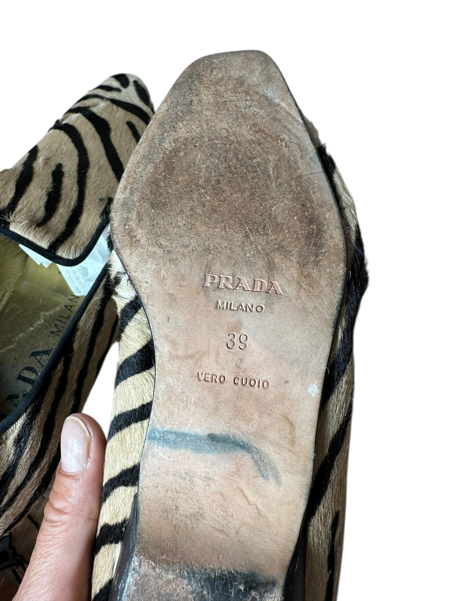 Prada mocassino in cavallino zebrato (39)