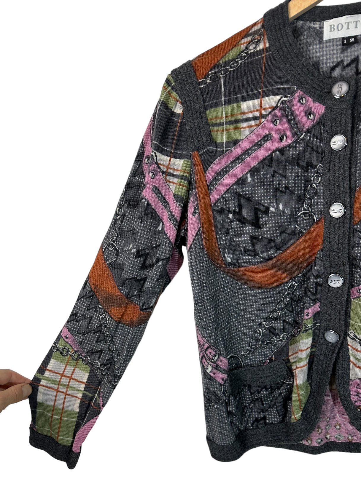 Cardigan vintage stampato (L)