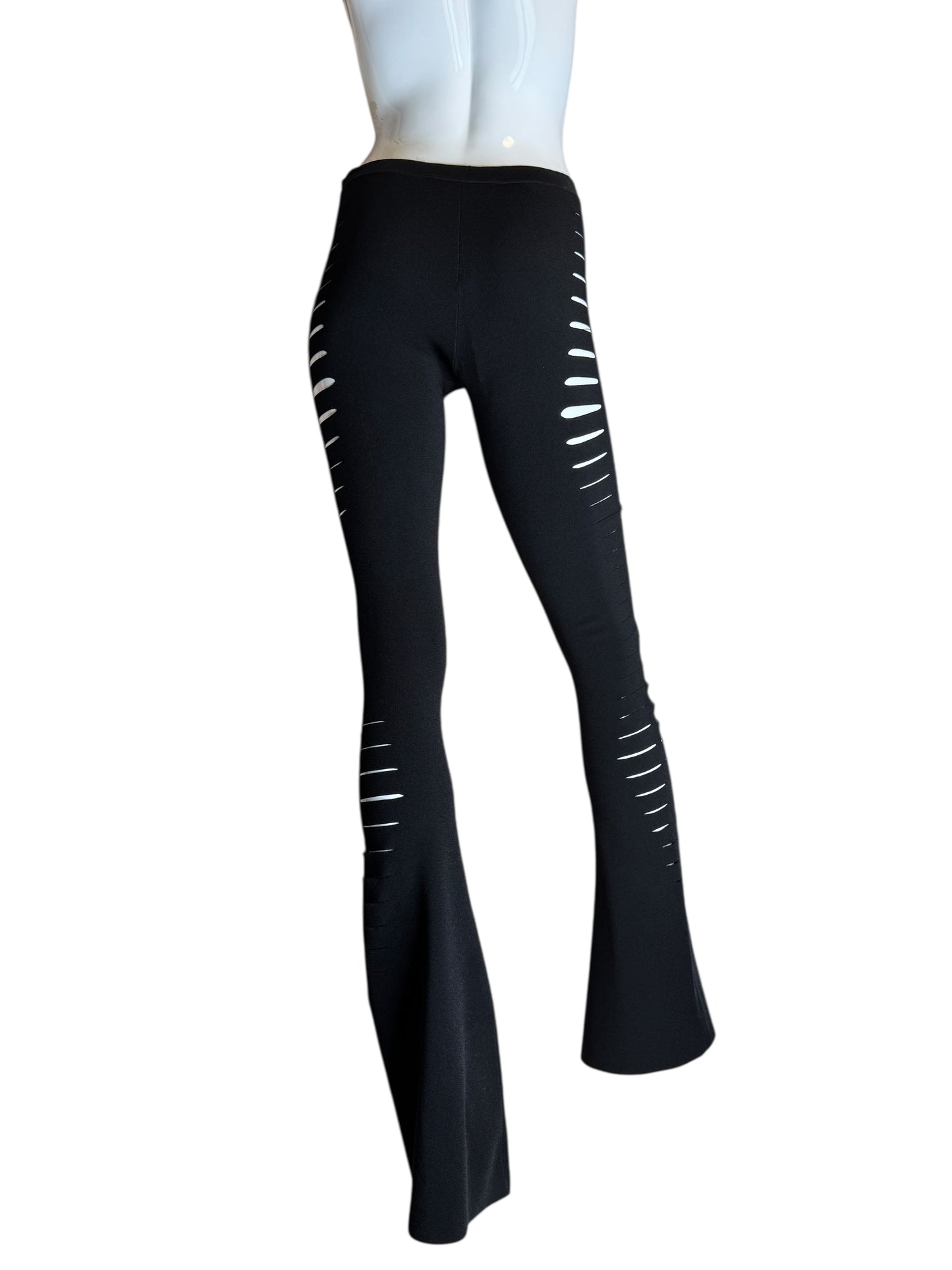 Versace Pantaloni Neri Cut-Out in Maglia – Taglia IT 36 – Made in Italy
