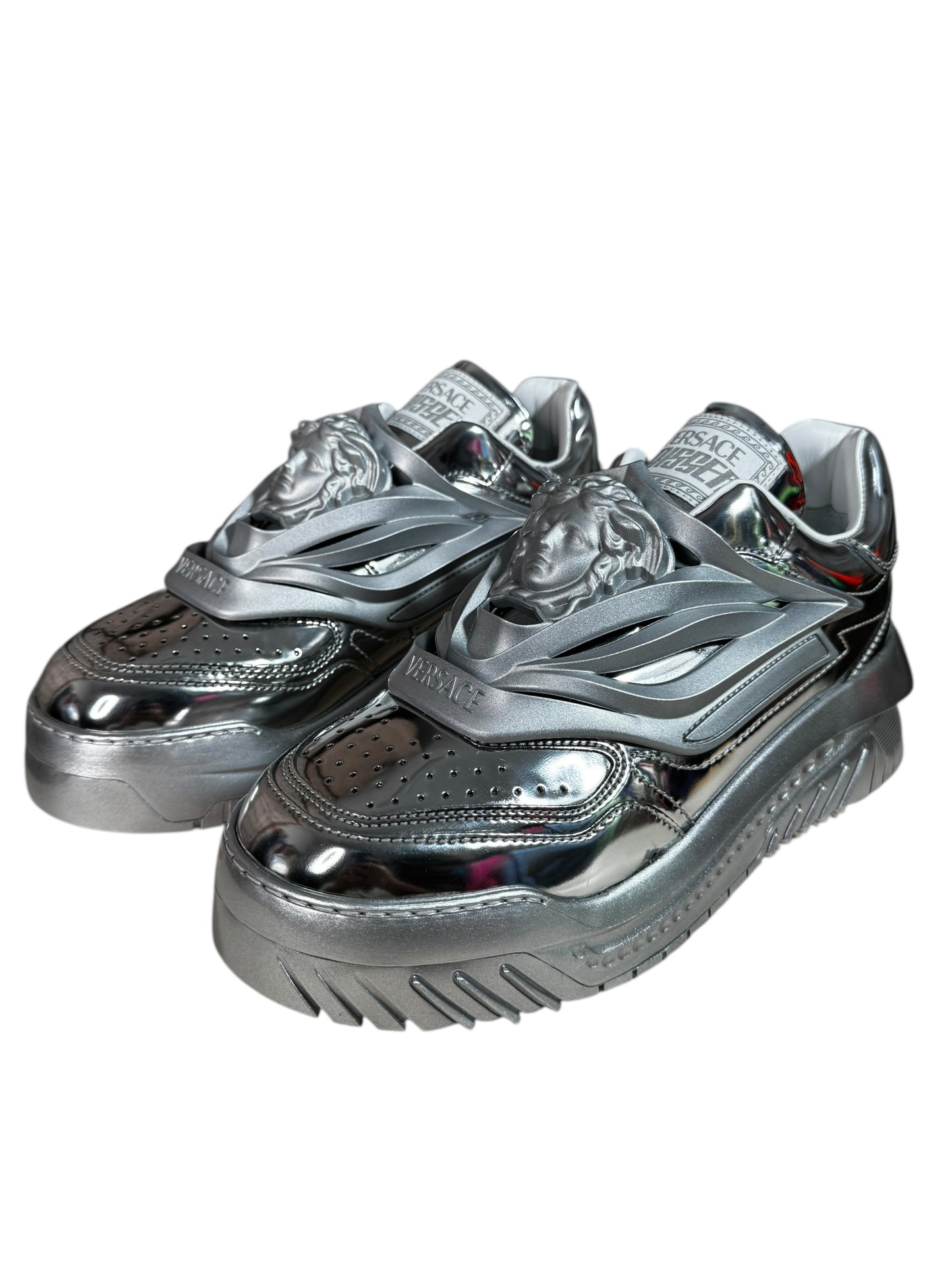 Versace Odissea sneakers argento con logo Medusa 3D - IT 40