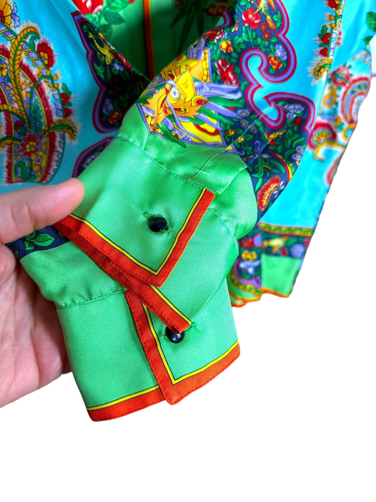 Gianni Versace linea Istante camicia vintage in seta (XL)