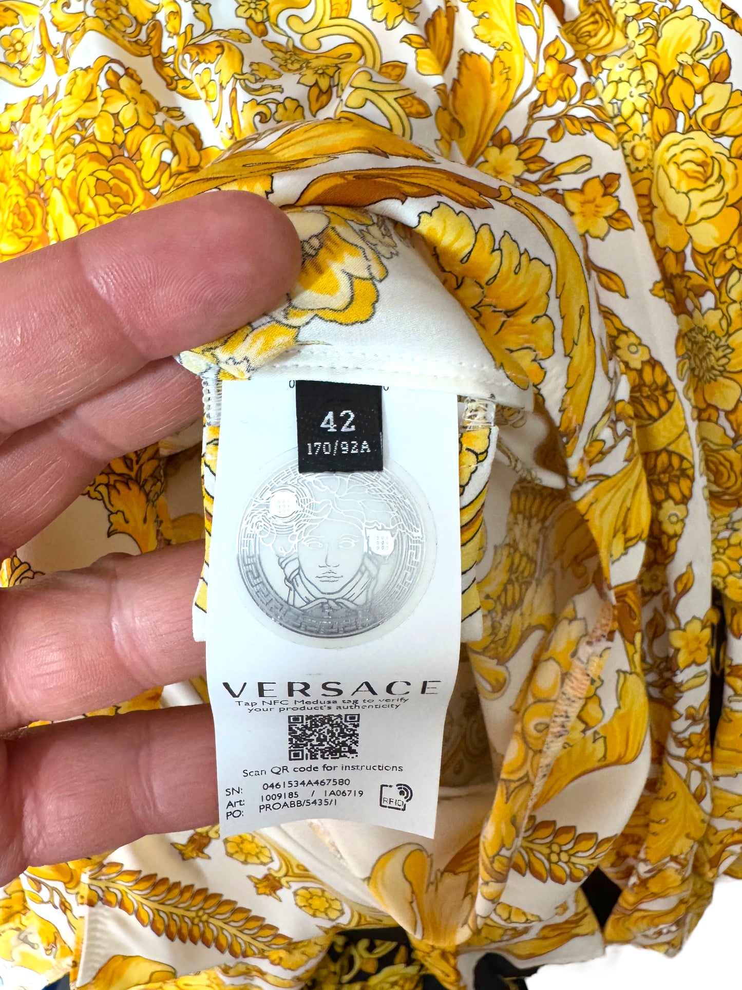 Body Versace Baroque Donna Taglia 42 in Seta Stampata – Nuovo con Etichette