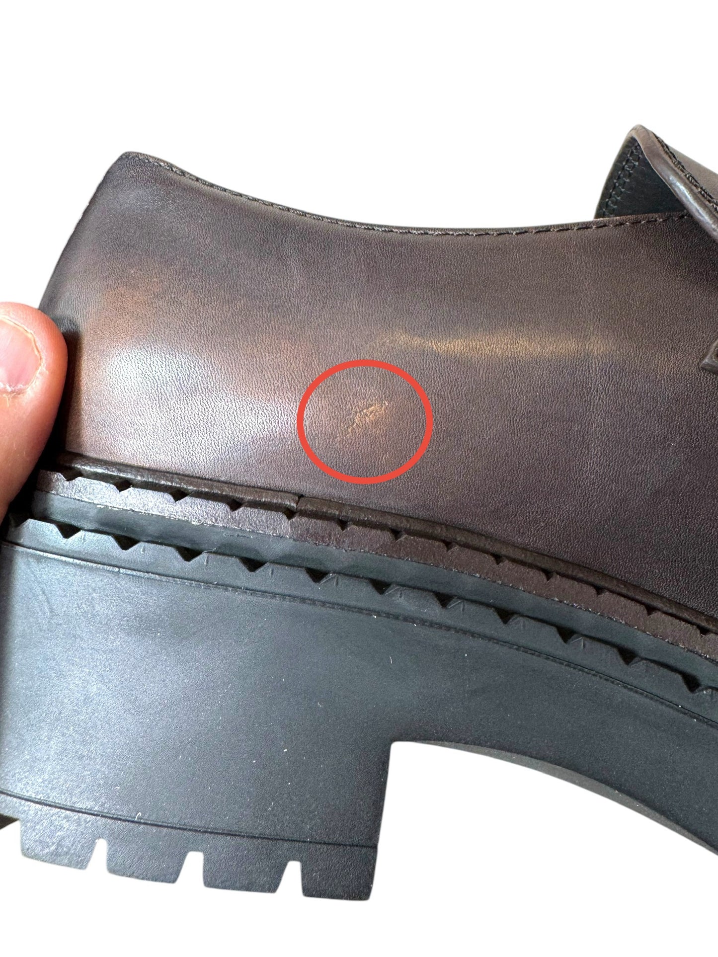 Prada Monolith mocassini in pelle marrone – Taglia 42,5 – Con leggere imperfezioni