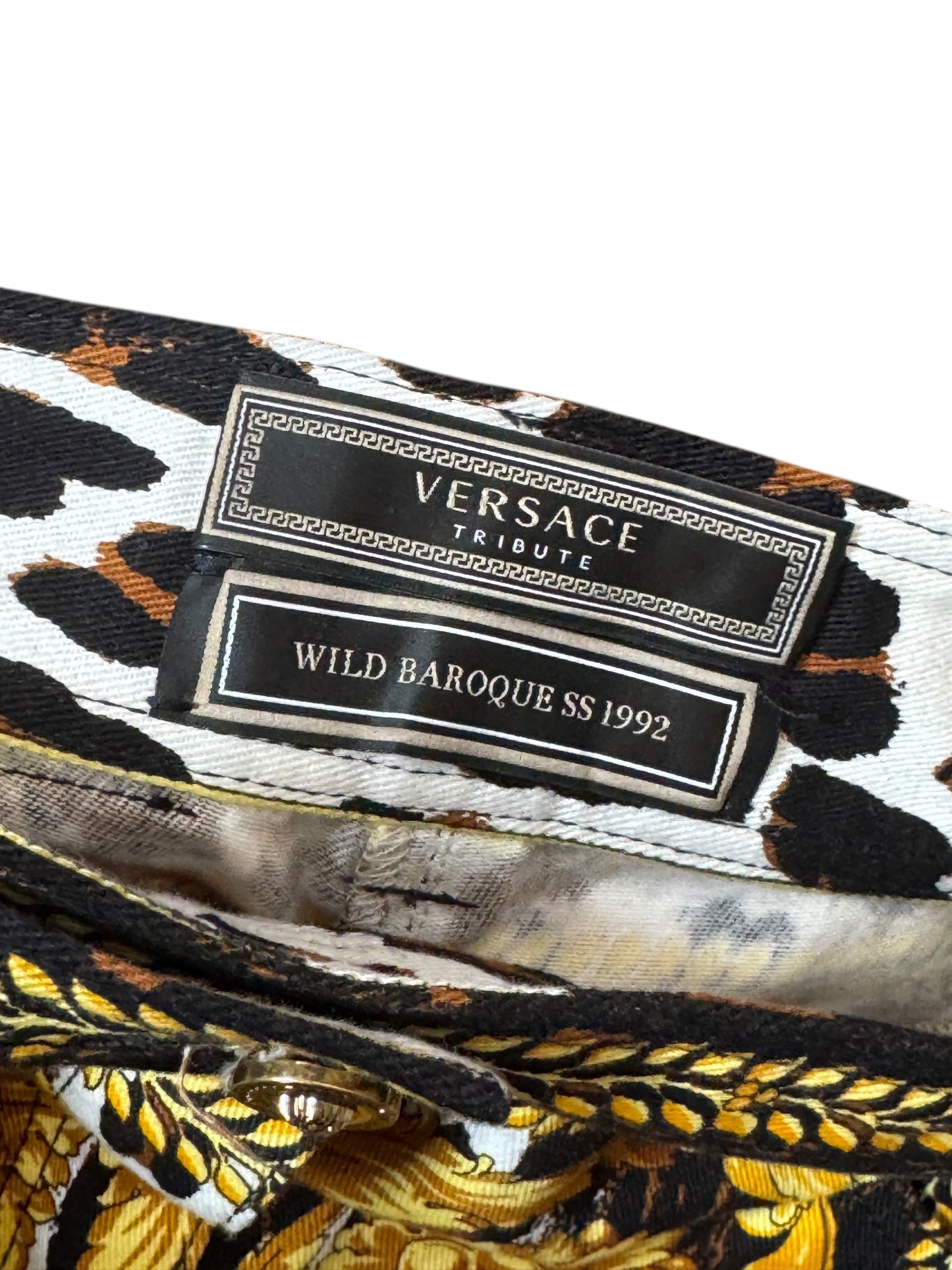 Pantaloni Versace Tribute SS2018 – Stampa Wild Baroque 1992, taglia 25
