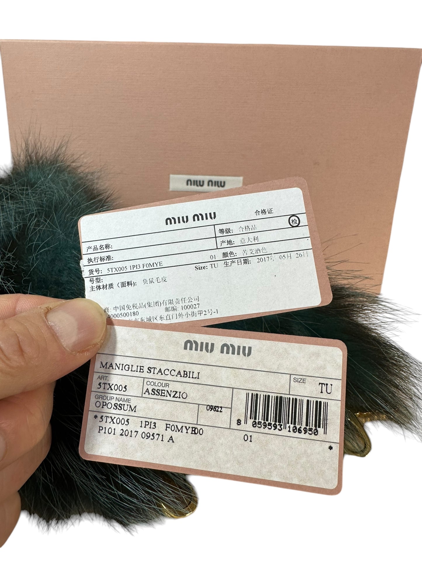 Miu Miu maniglia per horse in pelliccia