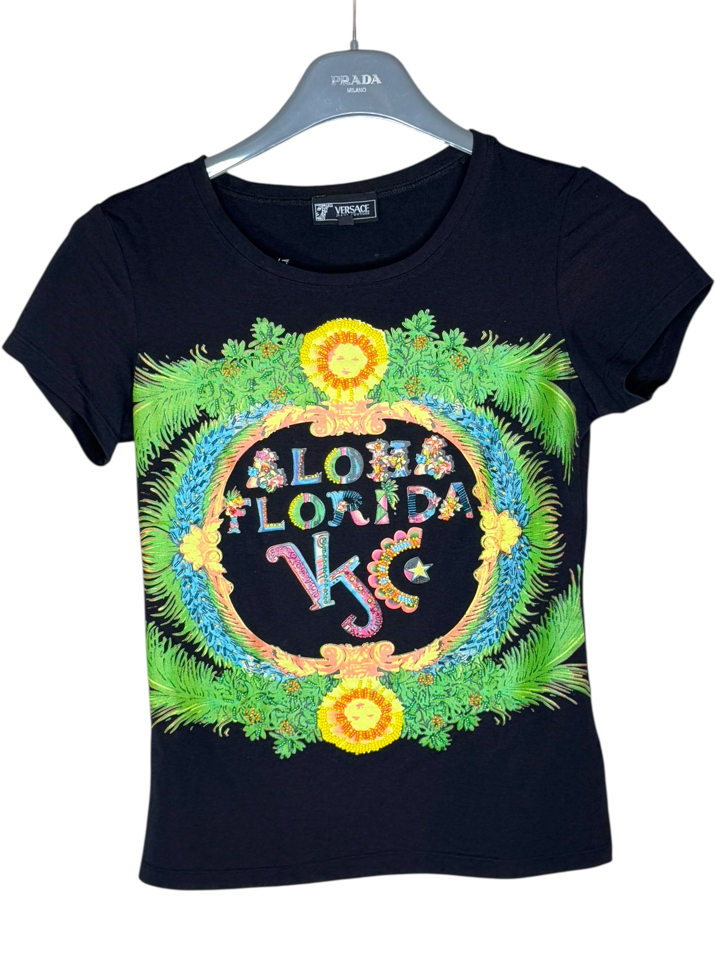 T-shirt vintage Versace “Aloha Florida” taglia M con perline