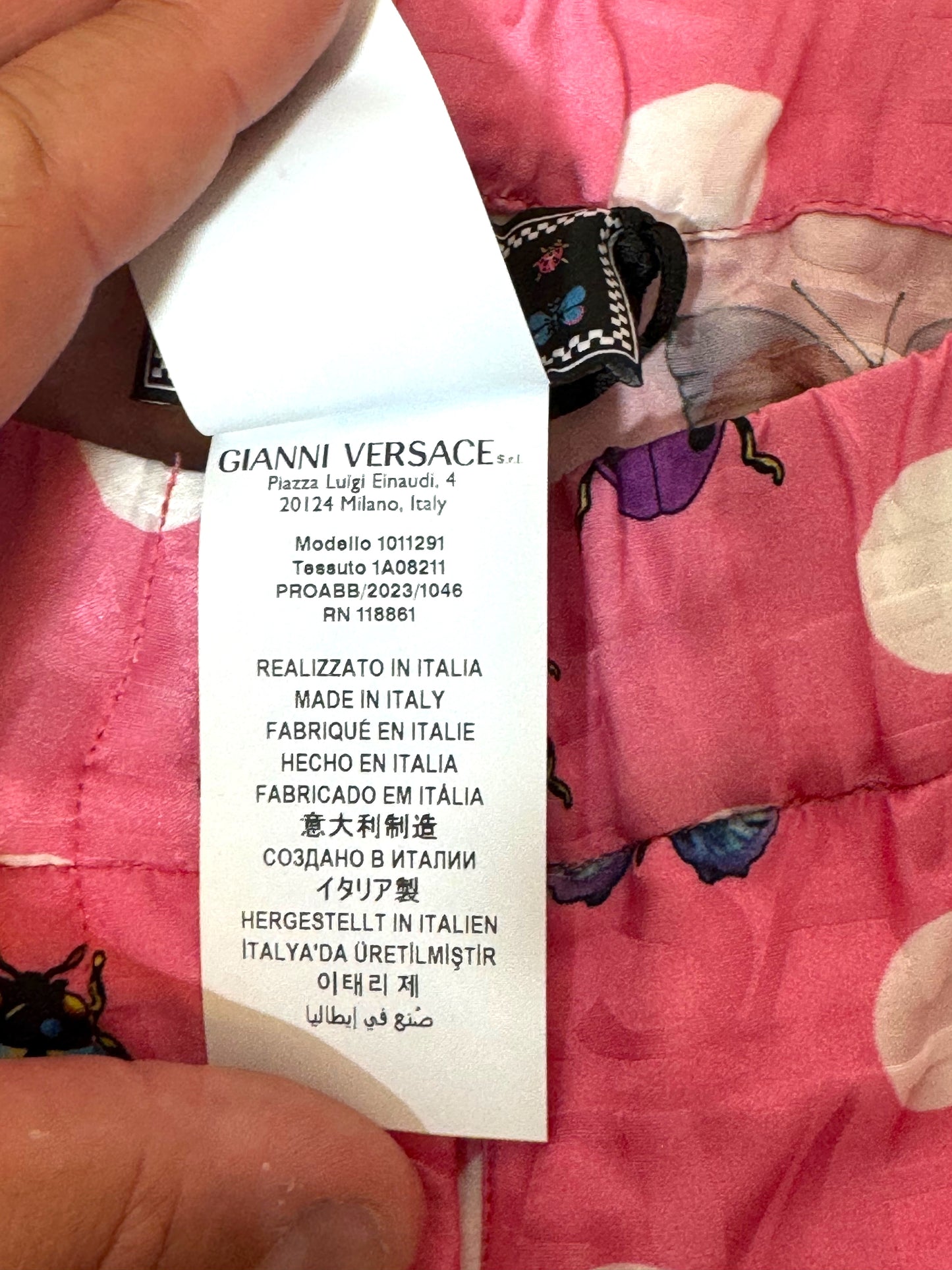 Shorts Versace Donna Taglia 38 – Rosa Pois con Farfalle & Coccinelle – Nuovi