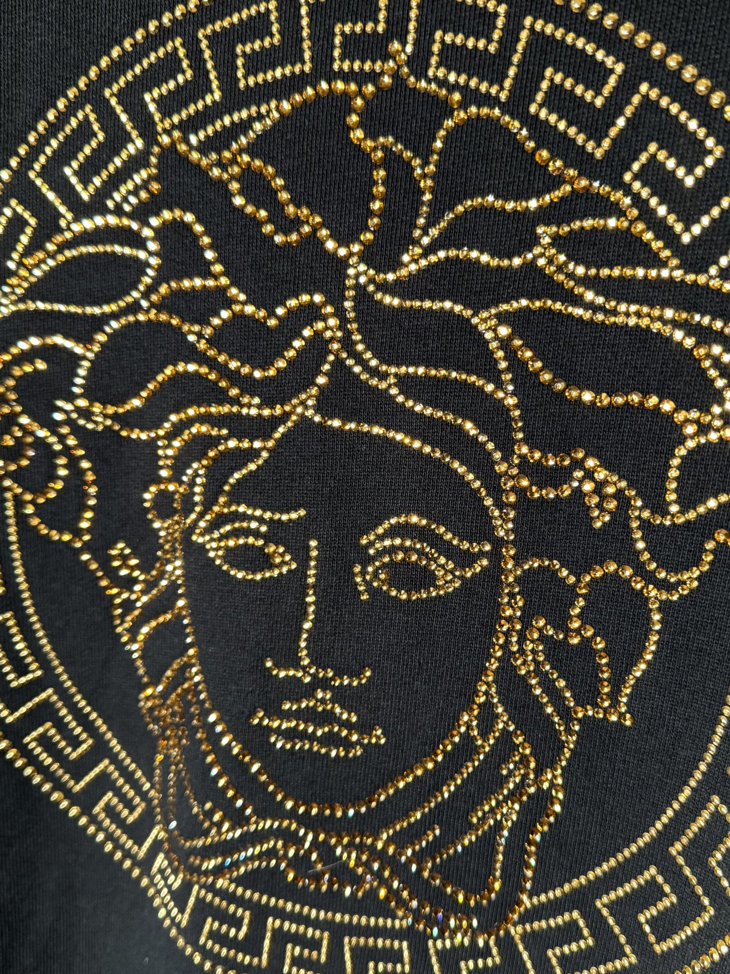 Felpa Versace nera con Medusa in cristalli dorati - Taglia 44