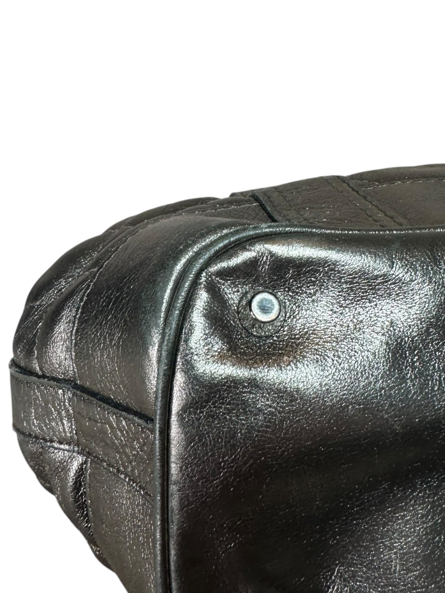 Burberry borsa in pelle metallizzata
