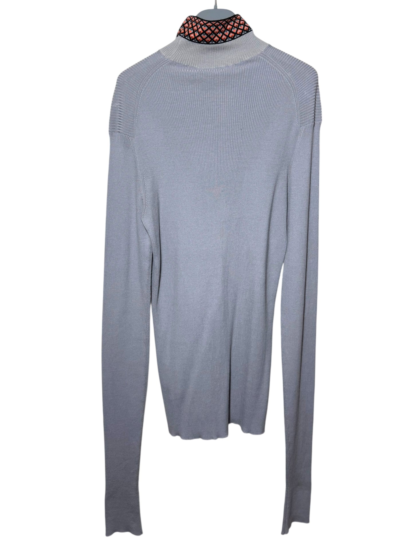 Prada Maglia Uomo Collo Alto Grigio Cotone 100% Tg. 48 Made in Italy