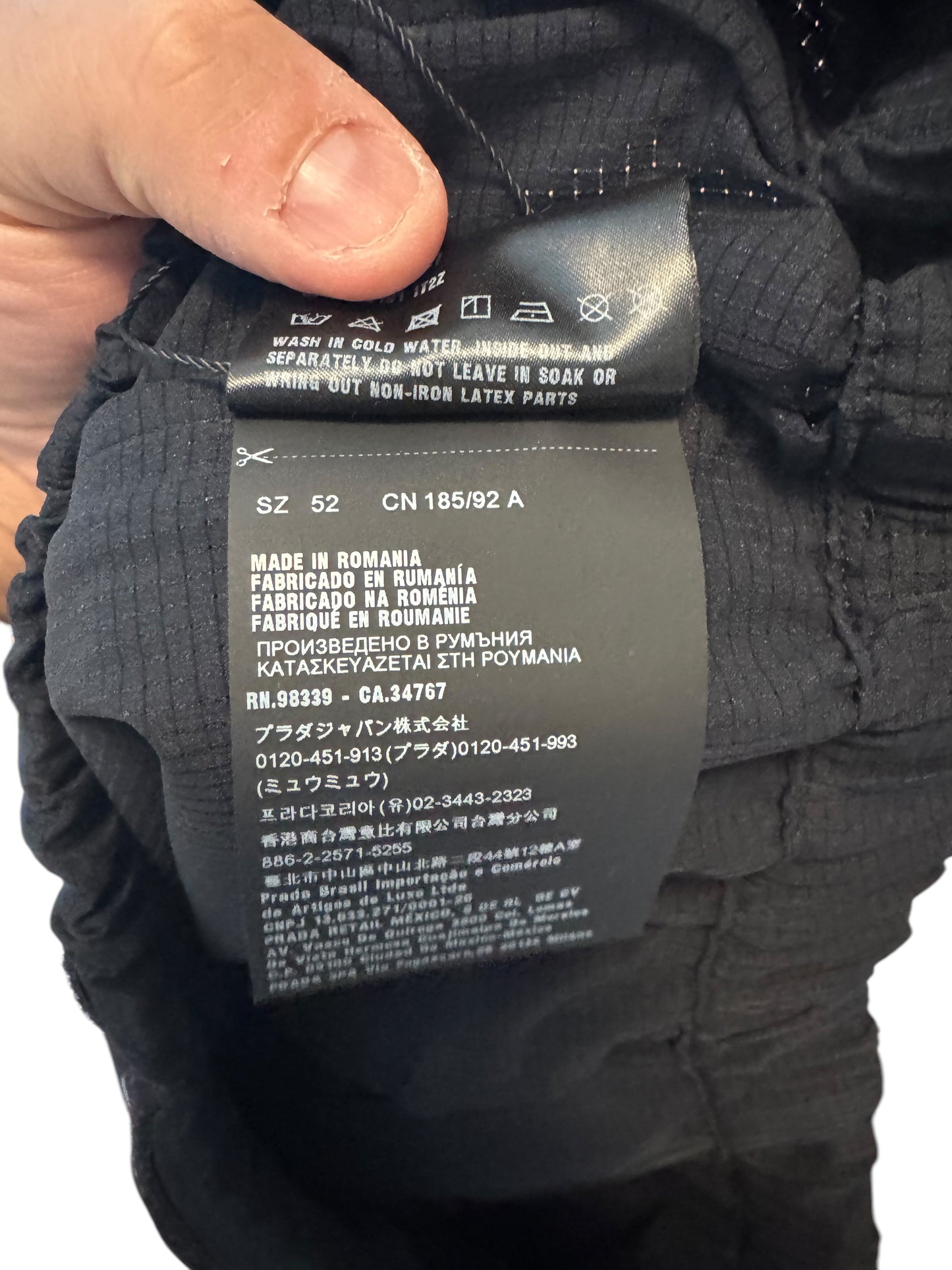Pantaloni Uomo Prada Linea Rossa Taglia 52 – Nero