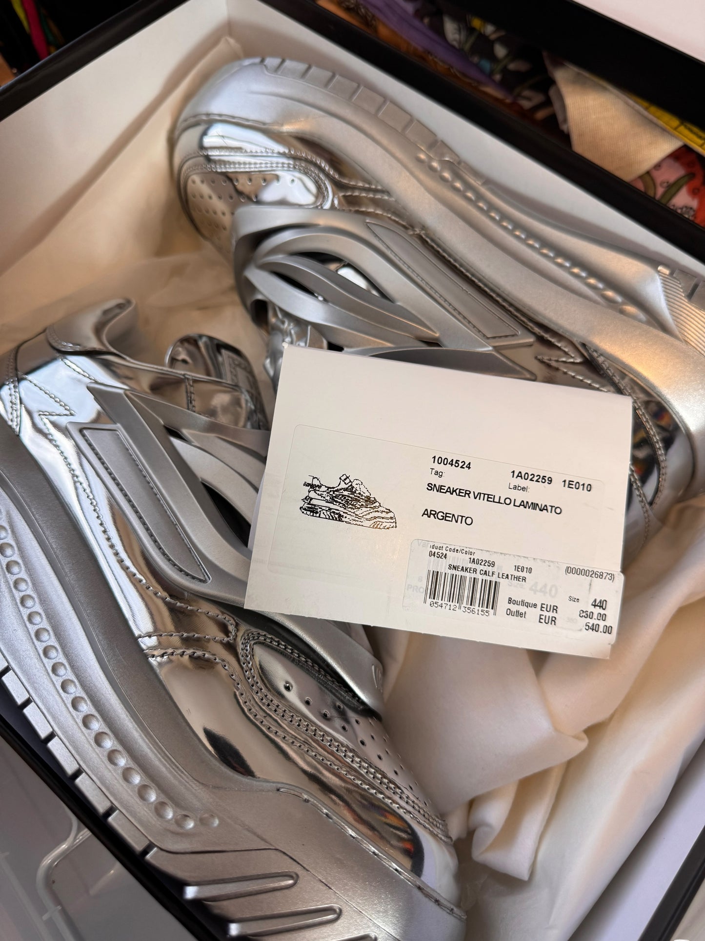 Versace Odissea Sneakers Argento Laminato Medusa - taglia 44 - *difetto