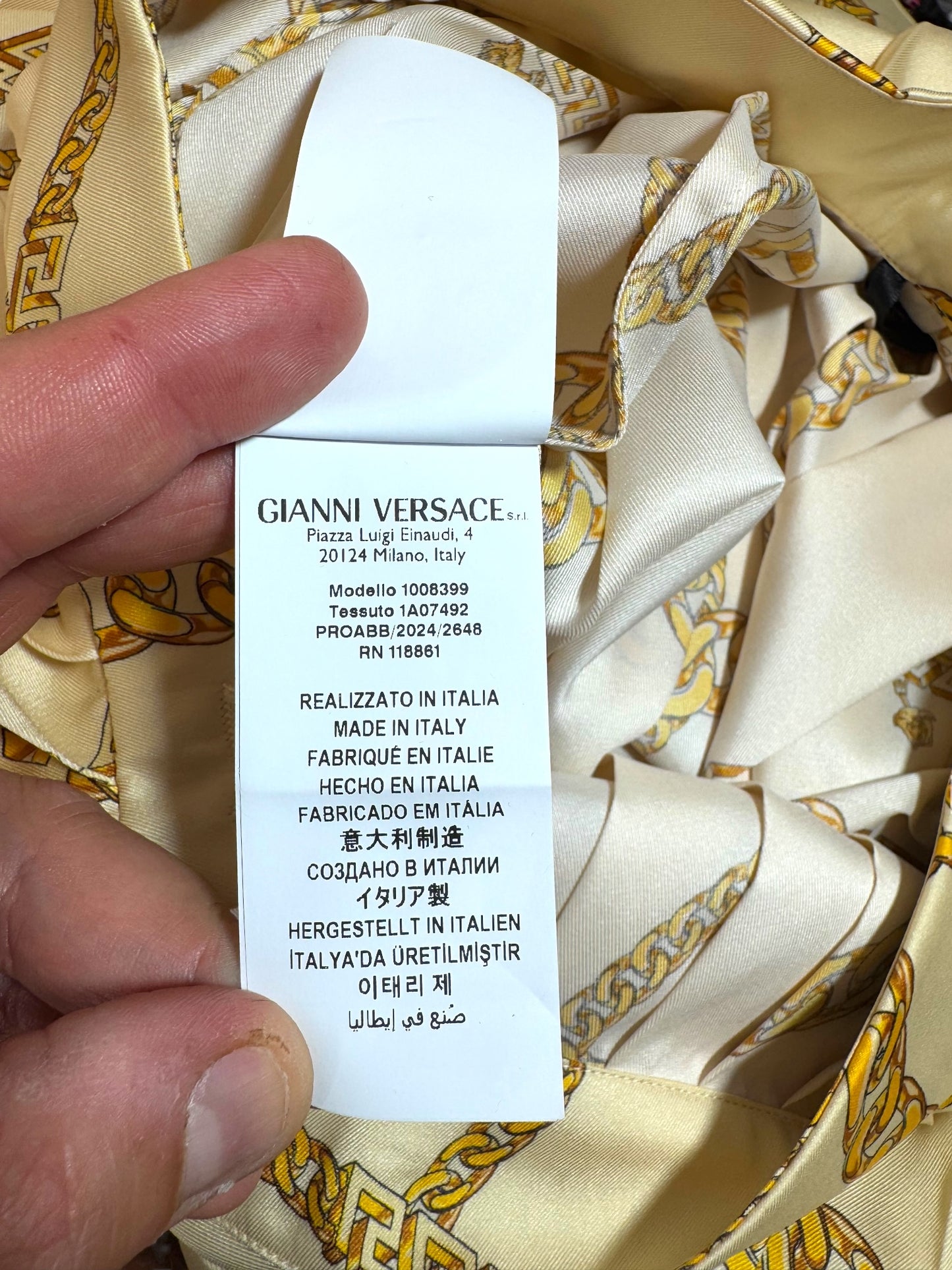 Gonna plissé VERSACE donna taglia 46 stampa catene oro