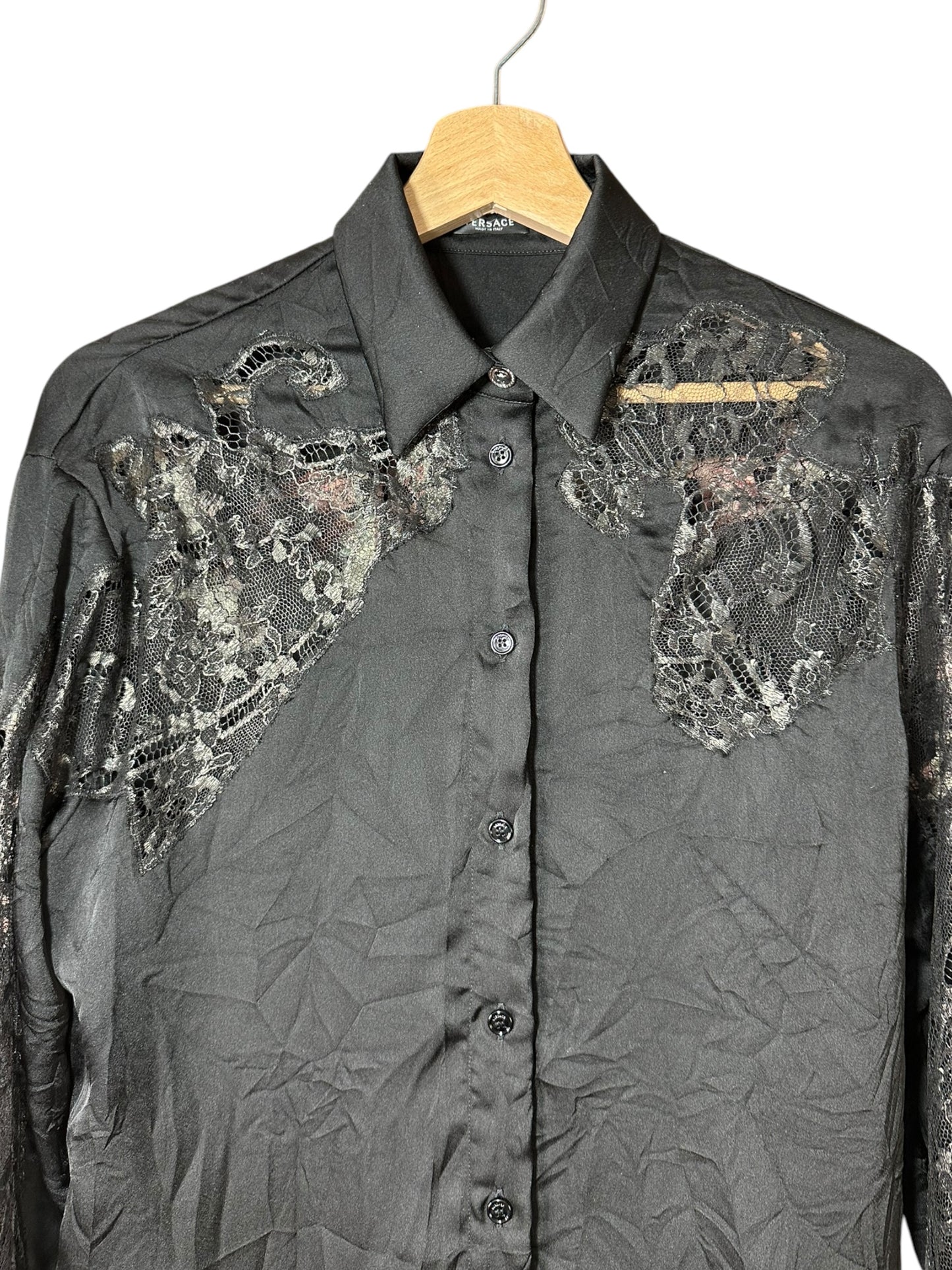Versace camicia con inserti in pizzo (38)