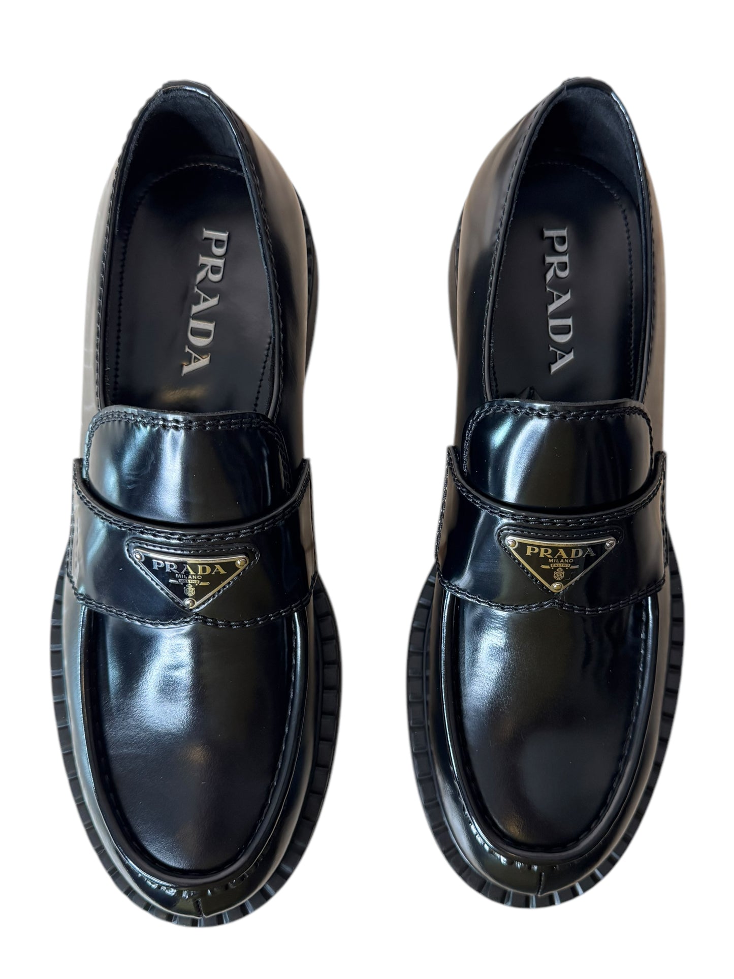Prada mocassini in Pelle Spazzolata Nera Uomo - Taglia 9.5 UK (43,5 EU)
