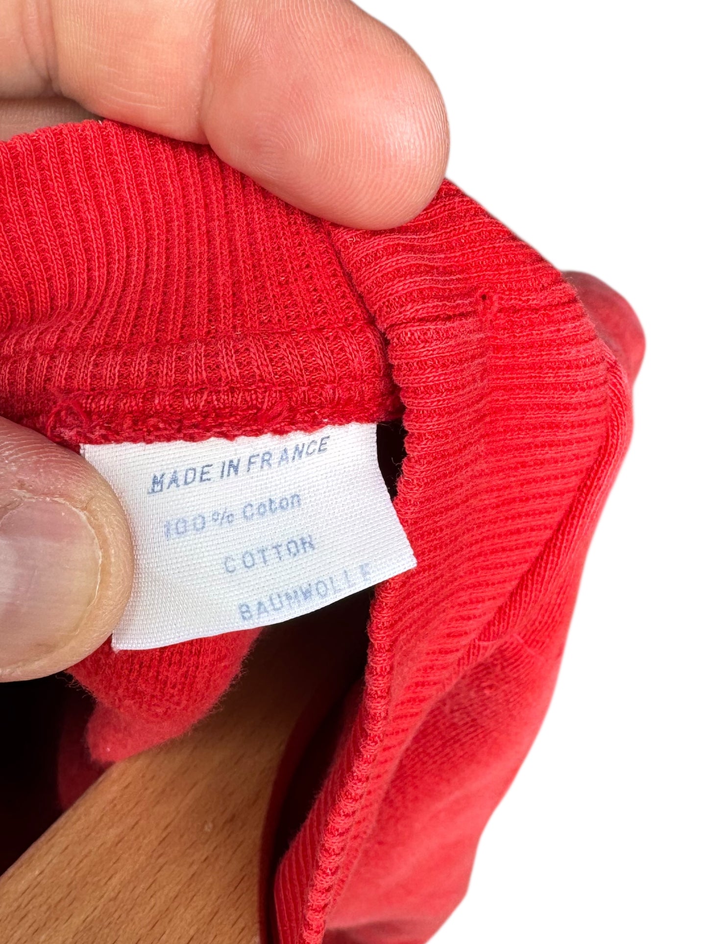 Felpa Hermès Paris vintage rossa trapuntata – Made in France – Taglia L
