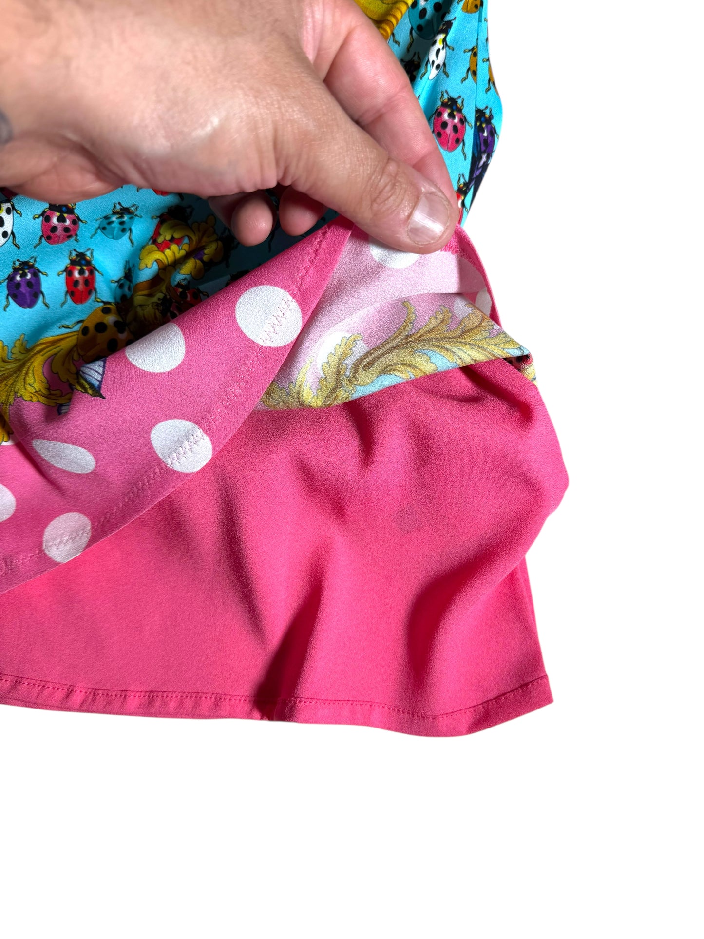 Gonna Tubino Versace Donna – Stampa Coccinelle e Pois – Taglia 38 – Made in Italy
