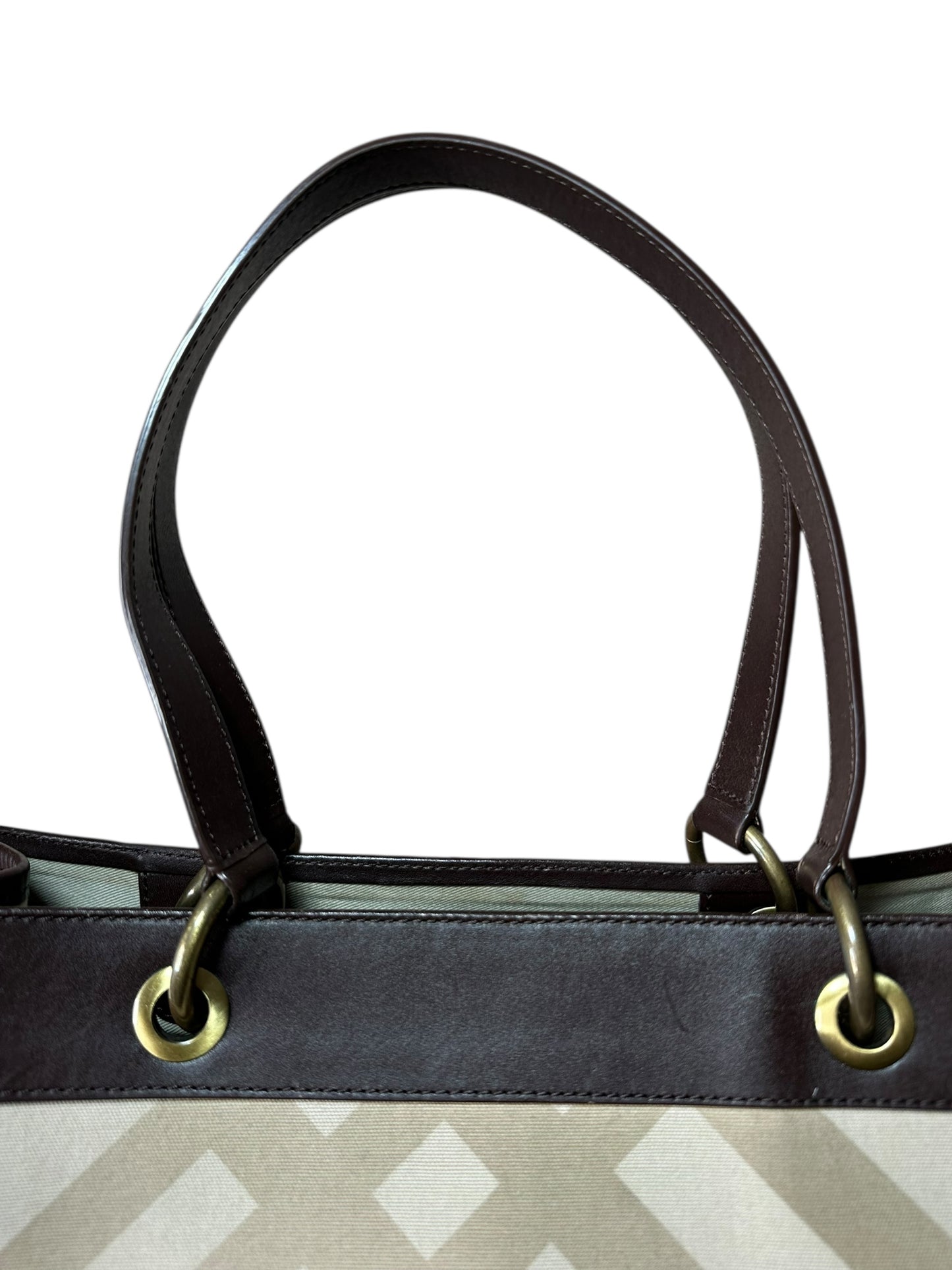 Burberry borsa vintage in tela e pelle