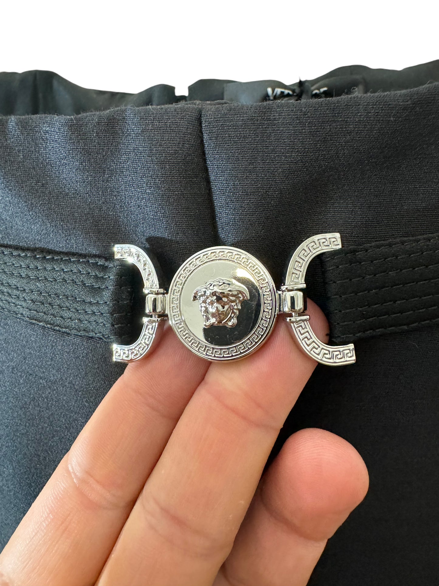 Versace mini abito a bustier in lana e seta (38)