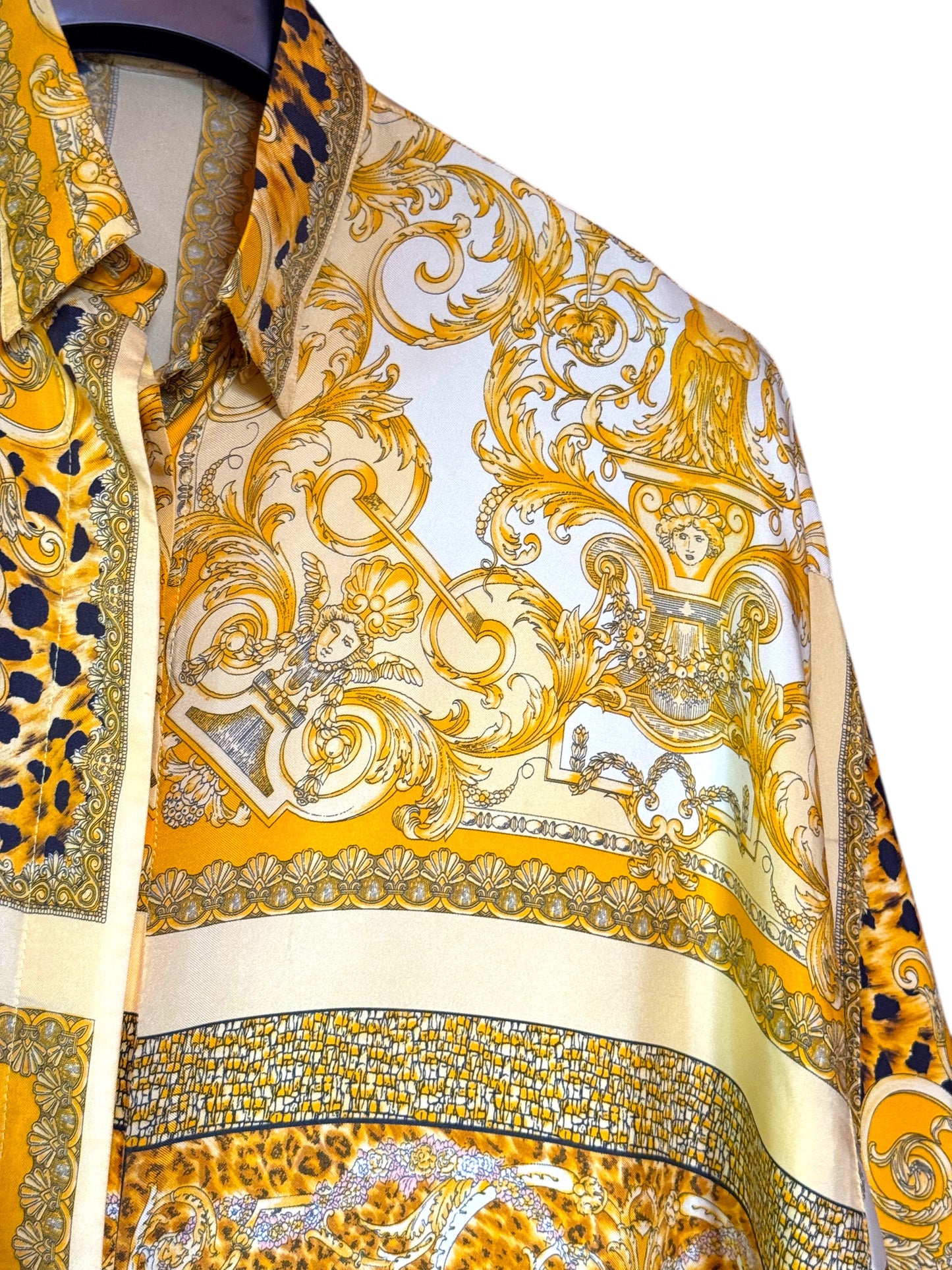 Camicia donna vintage Istante di Gianni Versace – Stampa barocca animalier