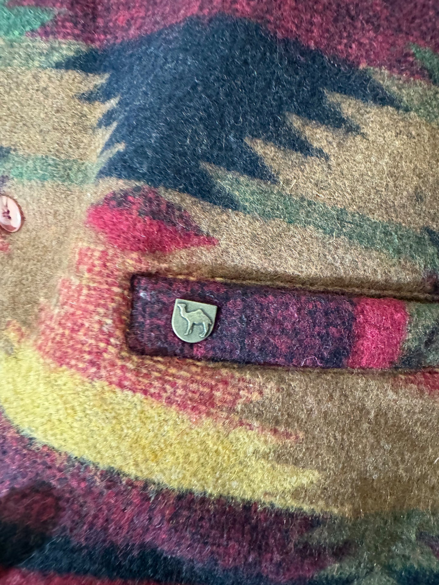 Camel gilet vintage stile azteco (2XL)