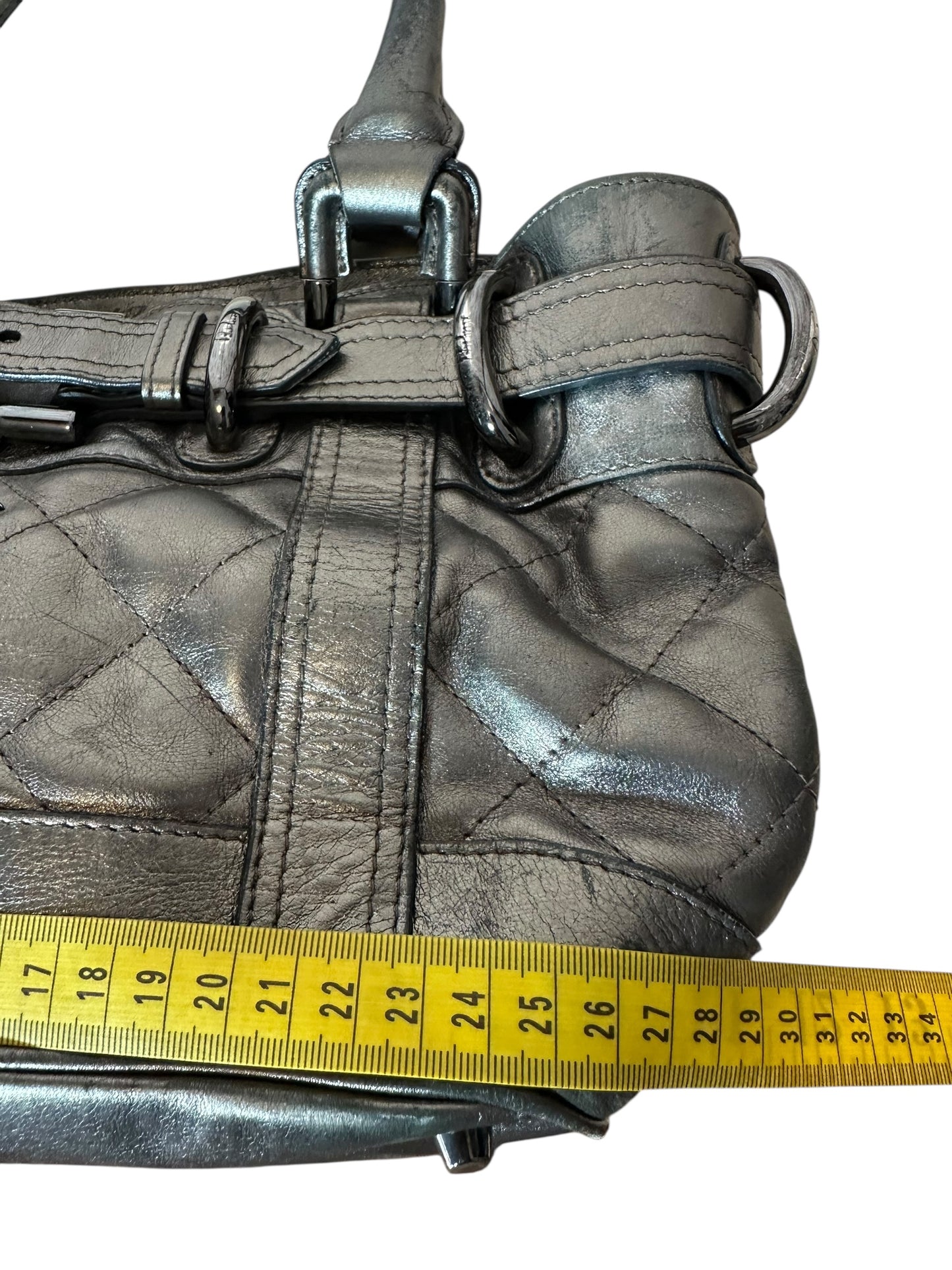 Burberry borsa in pelle metallizzata
