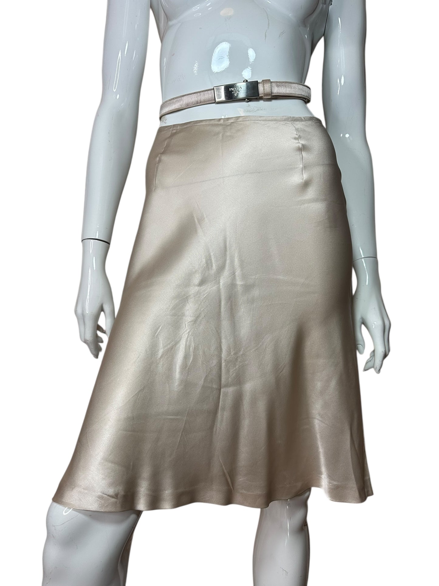 Prada gonna vintage in seta con cintura (M)