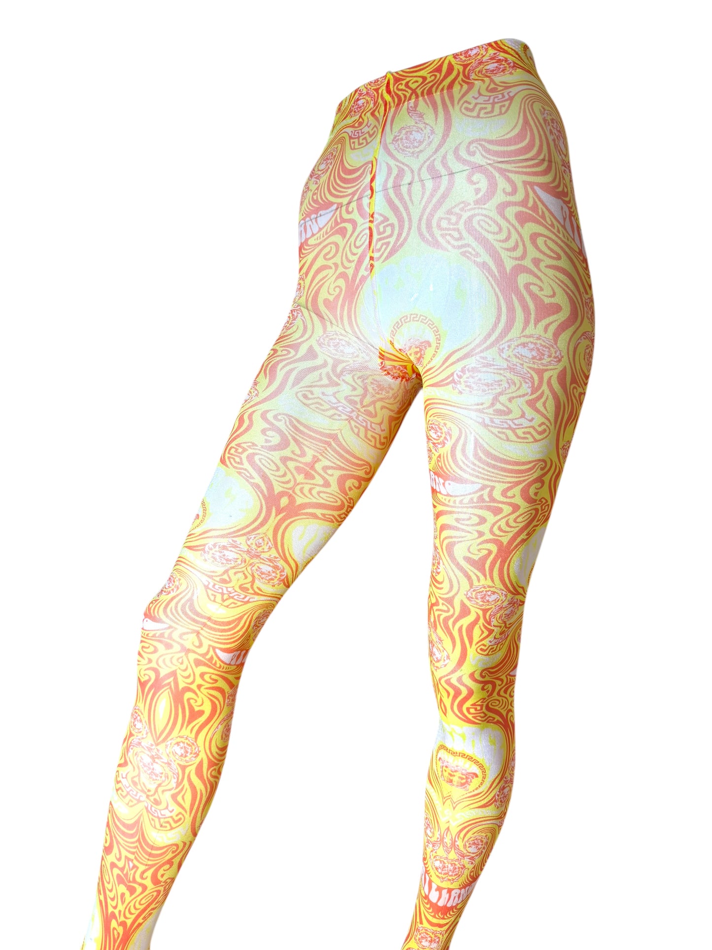 Collant Versace donna Medusa swirl giallo-arancio – Taglia M – Nuovi con cartellino